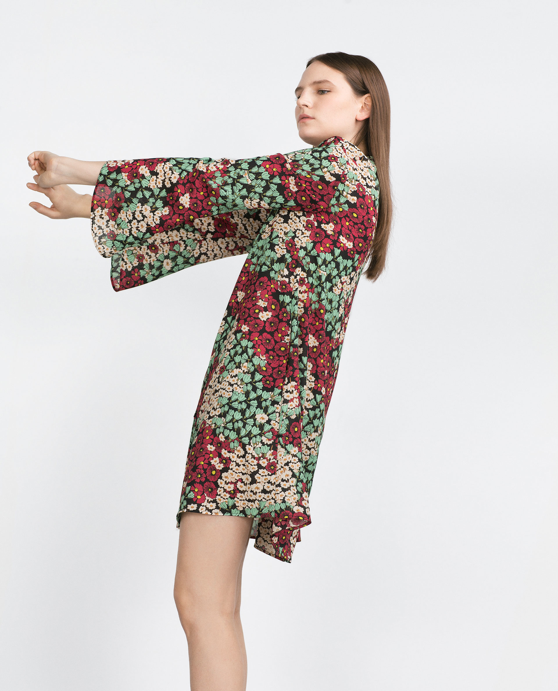 Zara Floral Dress in Multicolor Lyst