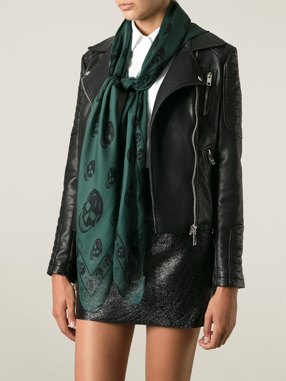 Lyst - Alexander Mcqueen 'Skull' Scarf in Green