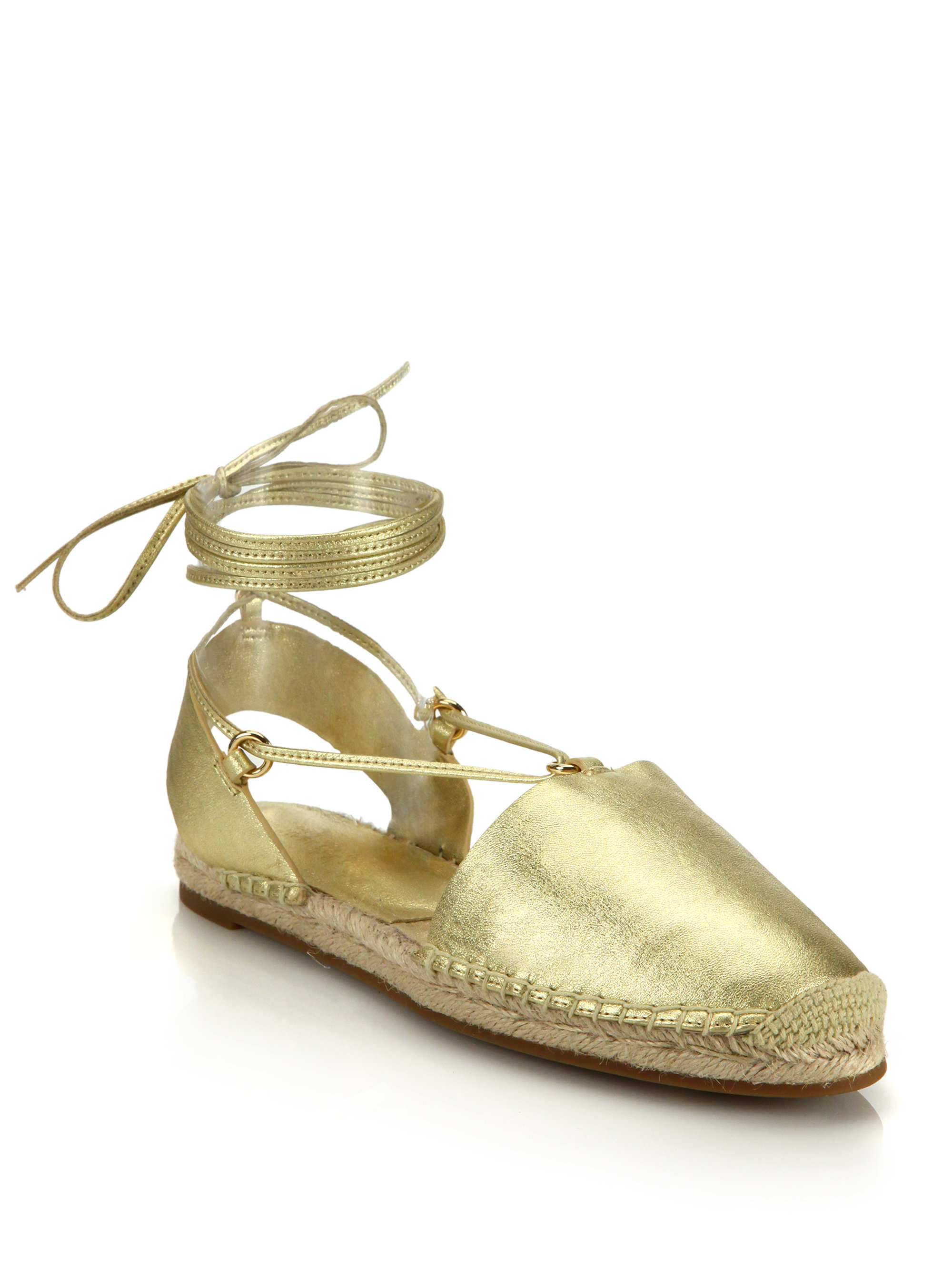 lace tie up flats