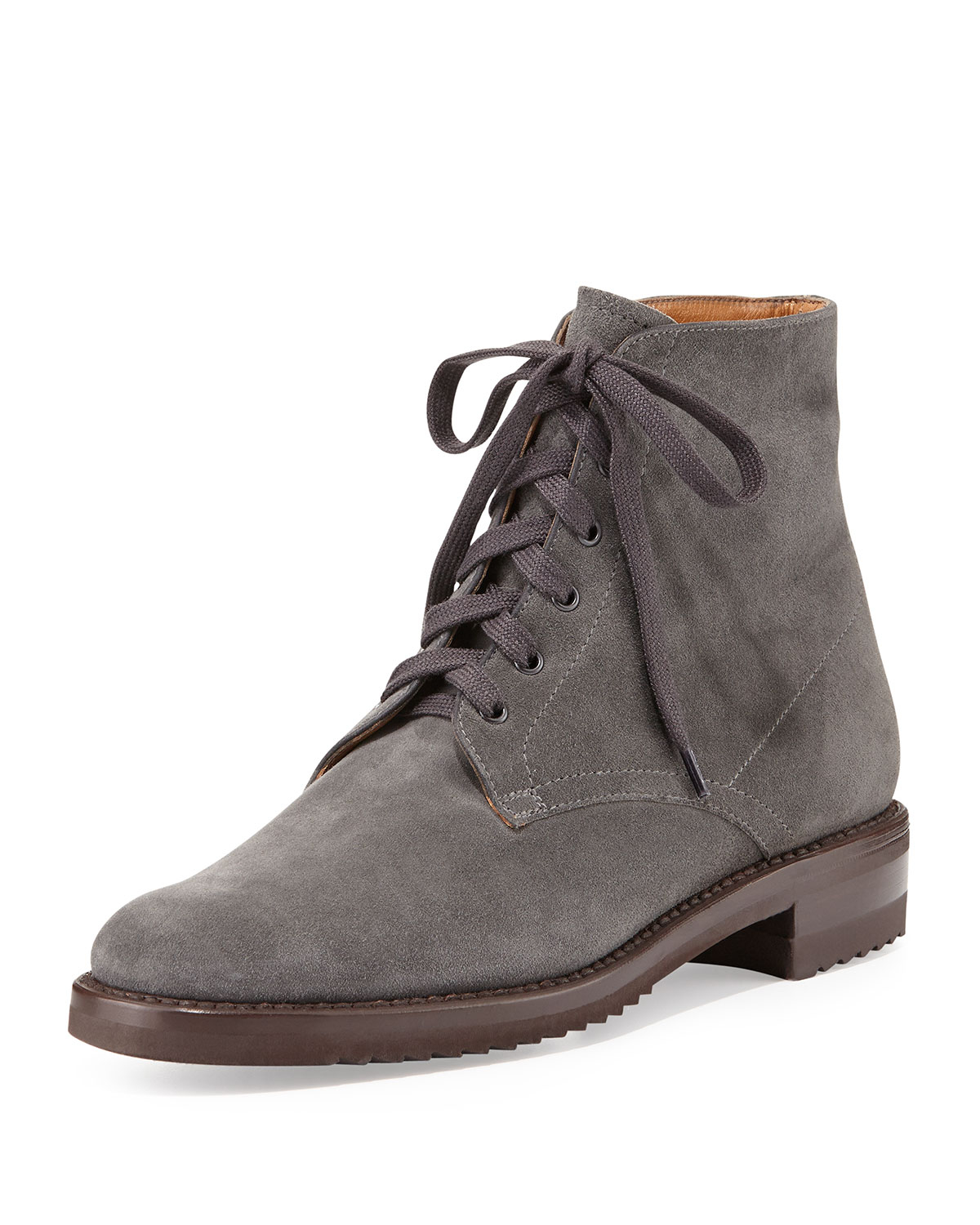 Gravati Lace-Up Suede Ankle Boots in Gray | Lyst