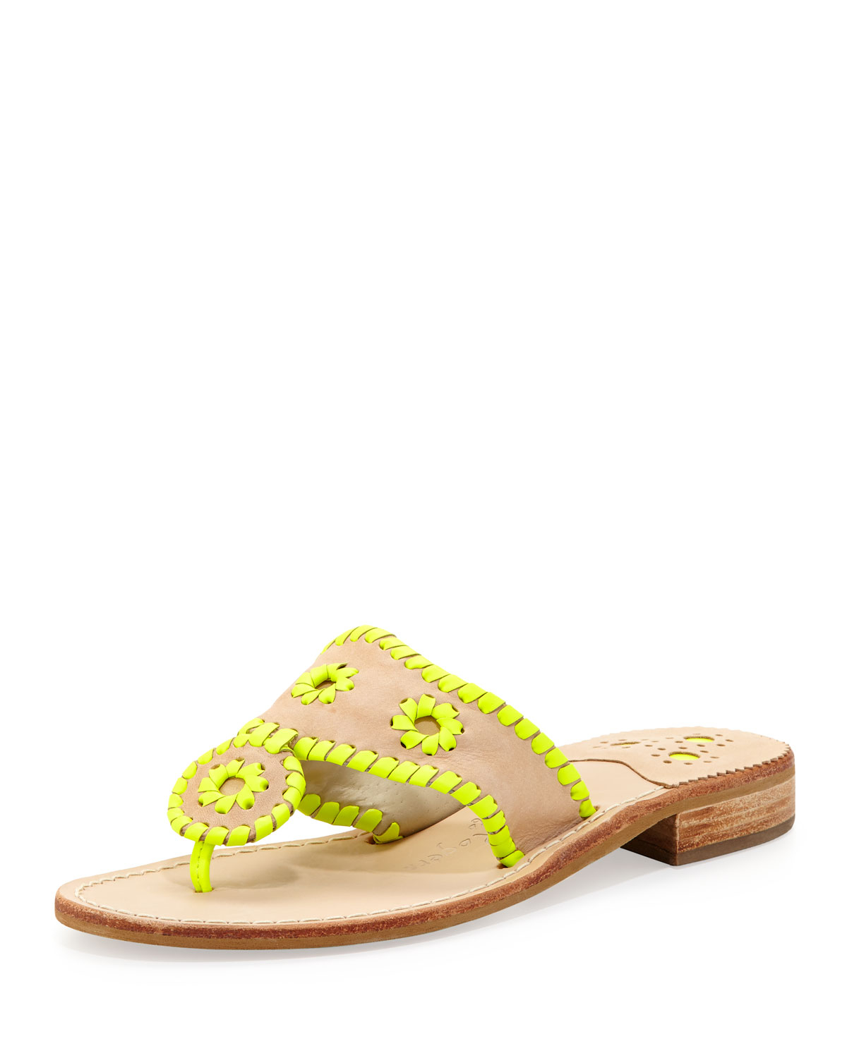Jack rogers Neon Whipstitch Thong Sandal Lemon in Yellow | Lyst
