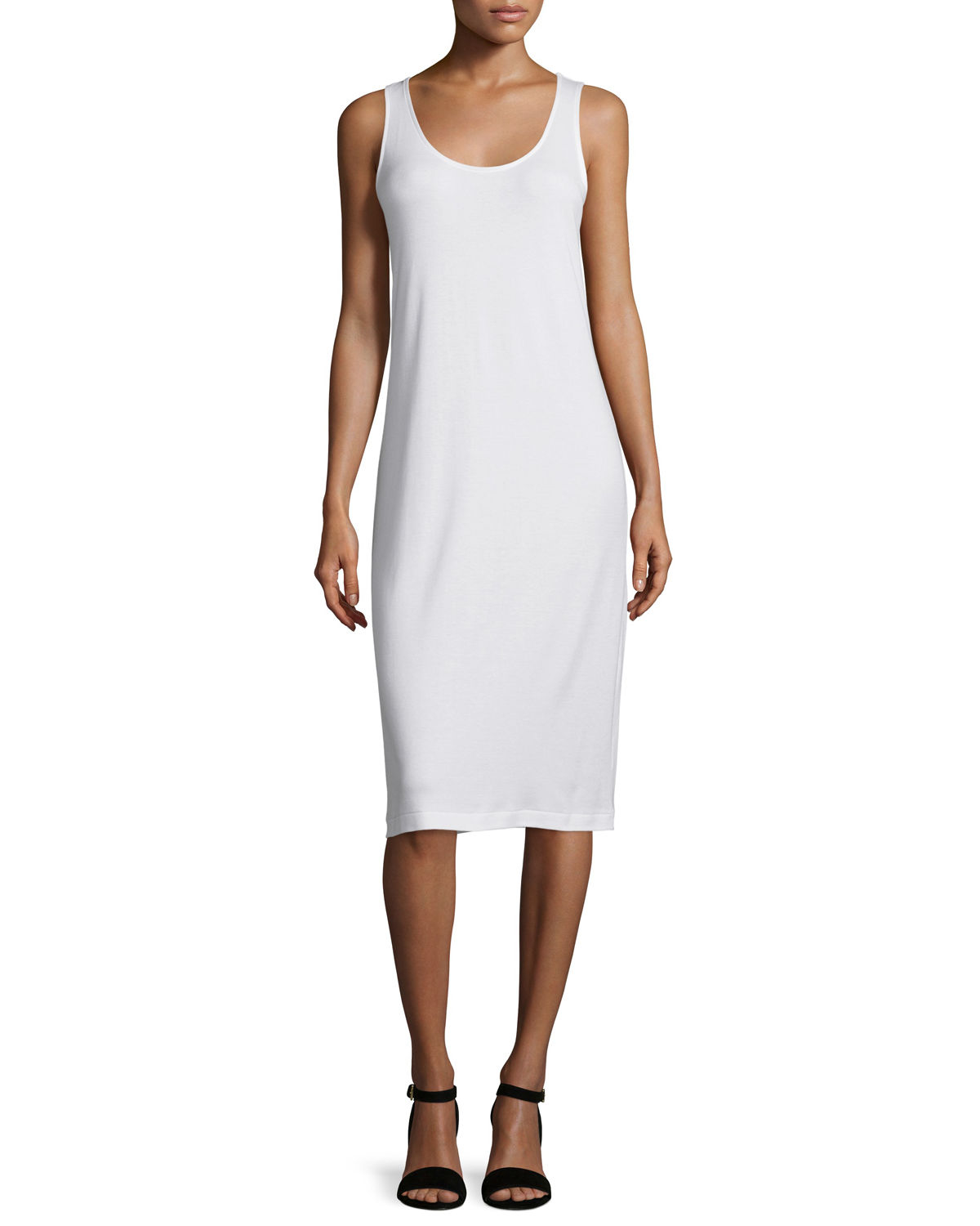 Lyst - Joan Vass Sleeveless Luxe Pima Cotton Tank Dress in ...