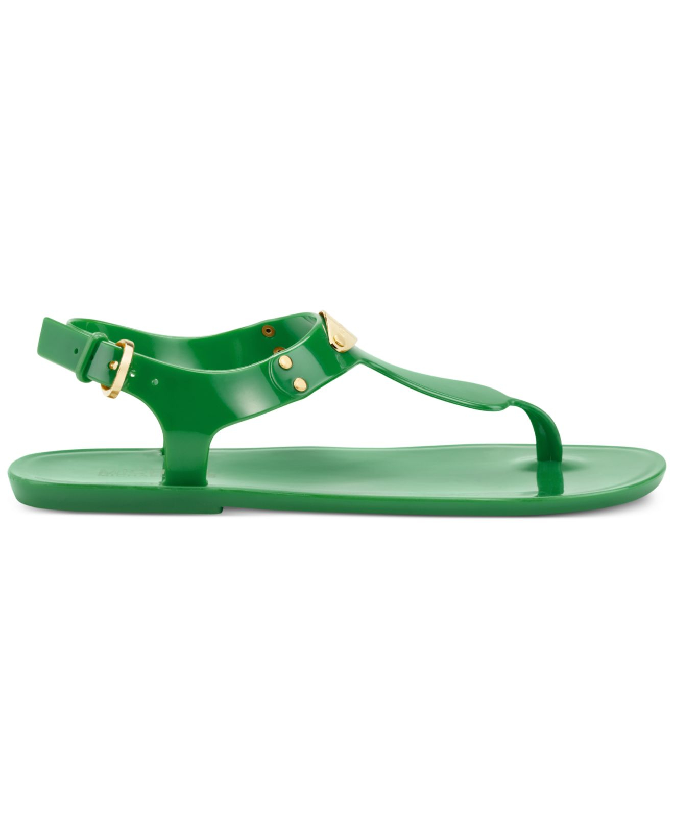 Lyst - Michael Kors Michael Plate Jelly Sandals in Green