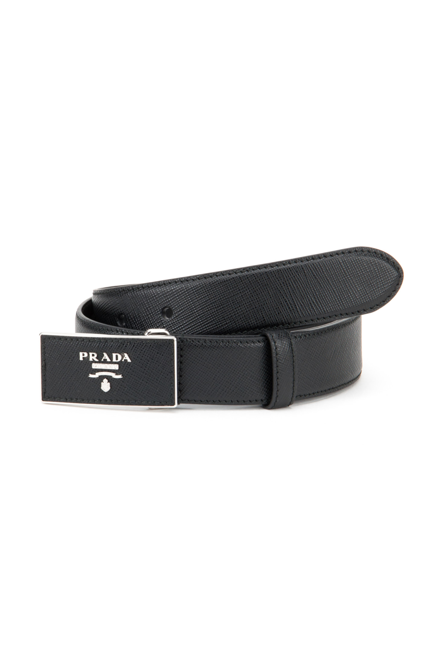 Prada Saffiano Belt in Black (NERO A) | Lyst  
