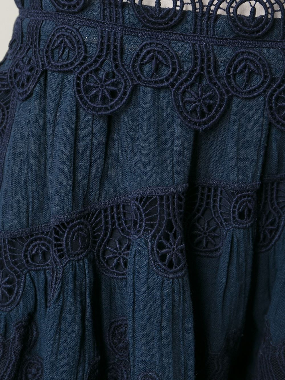 chloe imitation - Chlo Washed Drawstring Denim Skirt in Blue | Lyst