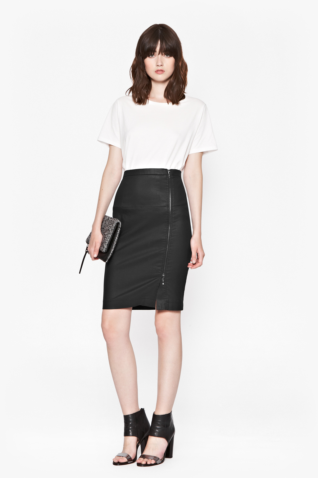 Lyst - French Connection Gazelle Zip Pencil Skirt in Black