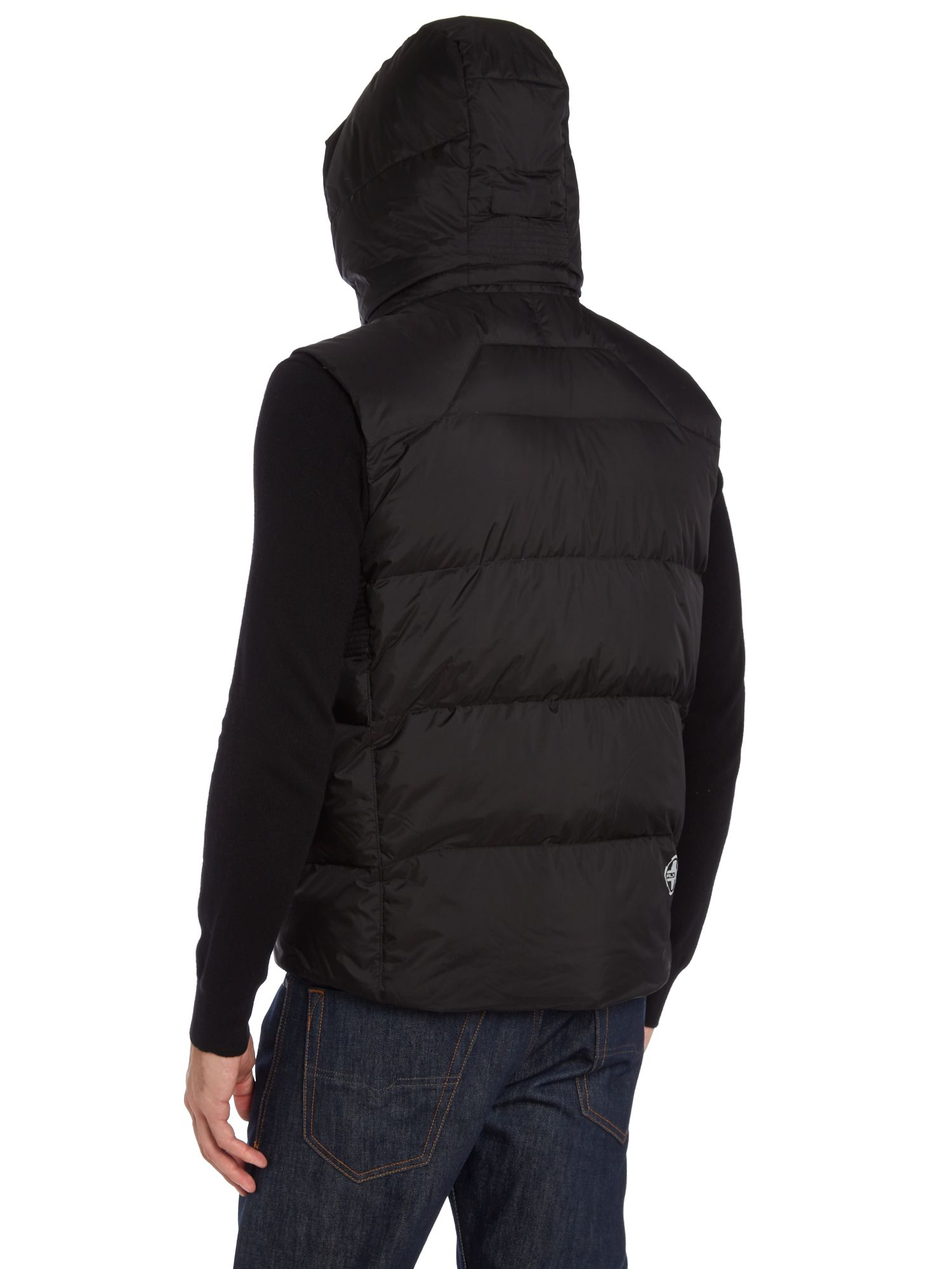 ralph lauren black gilet mens