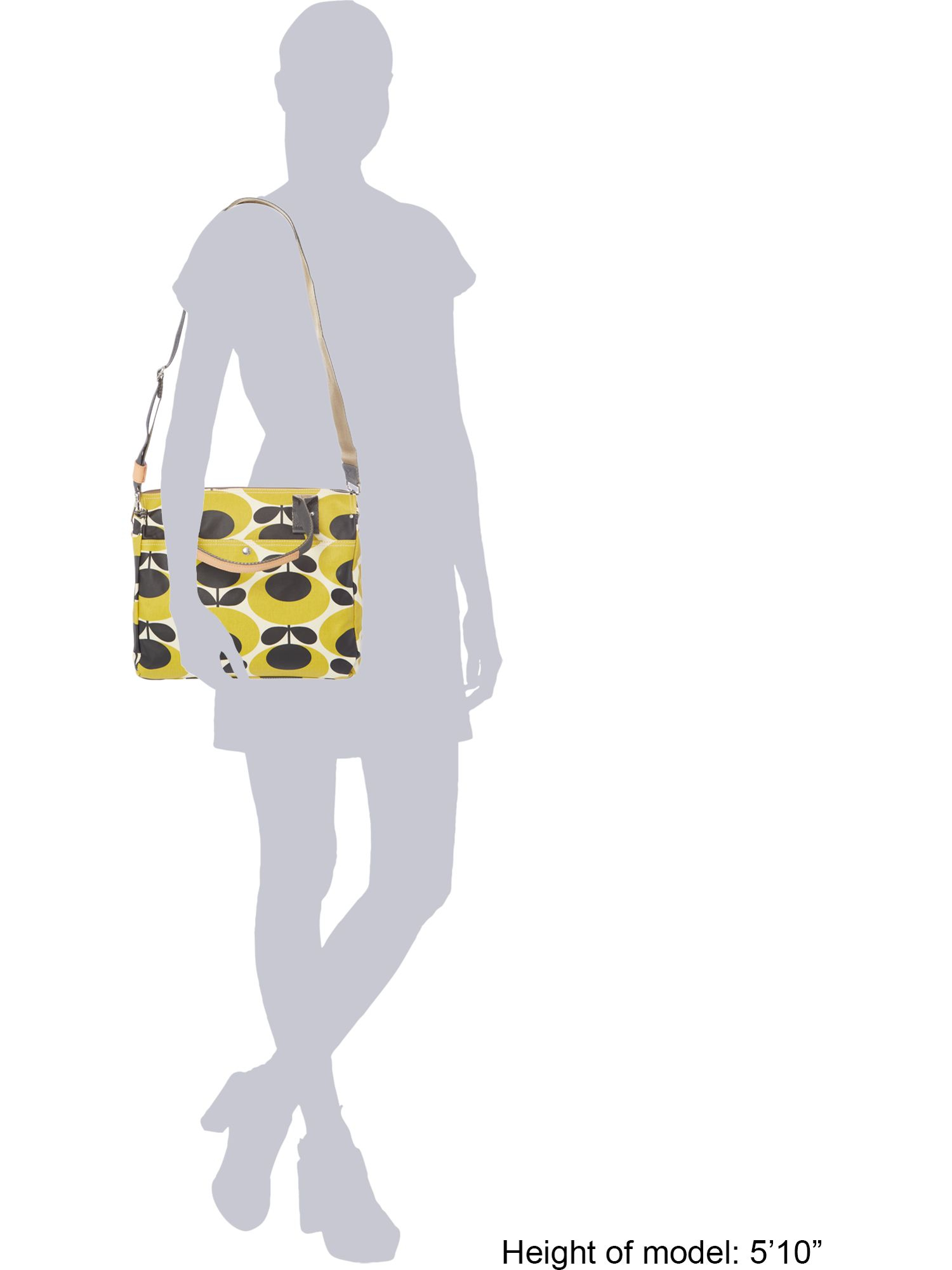 Orla kiely Giant Oval Yellow Zip Messenger Bag in Yellow Lyst