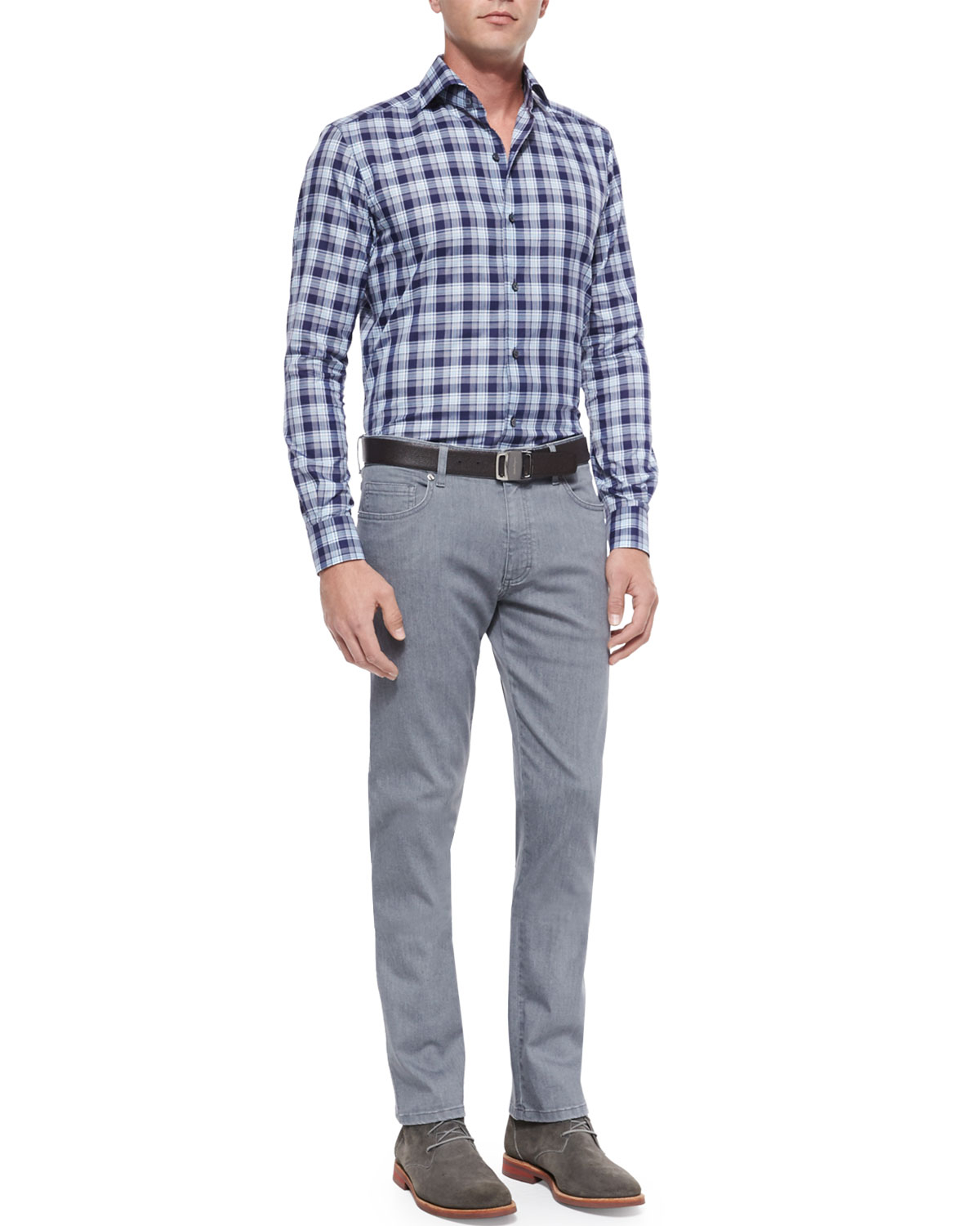 Lyst - Ermenegildo Zegna Slim-fit Denim Jeans in Gray for Men