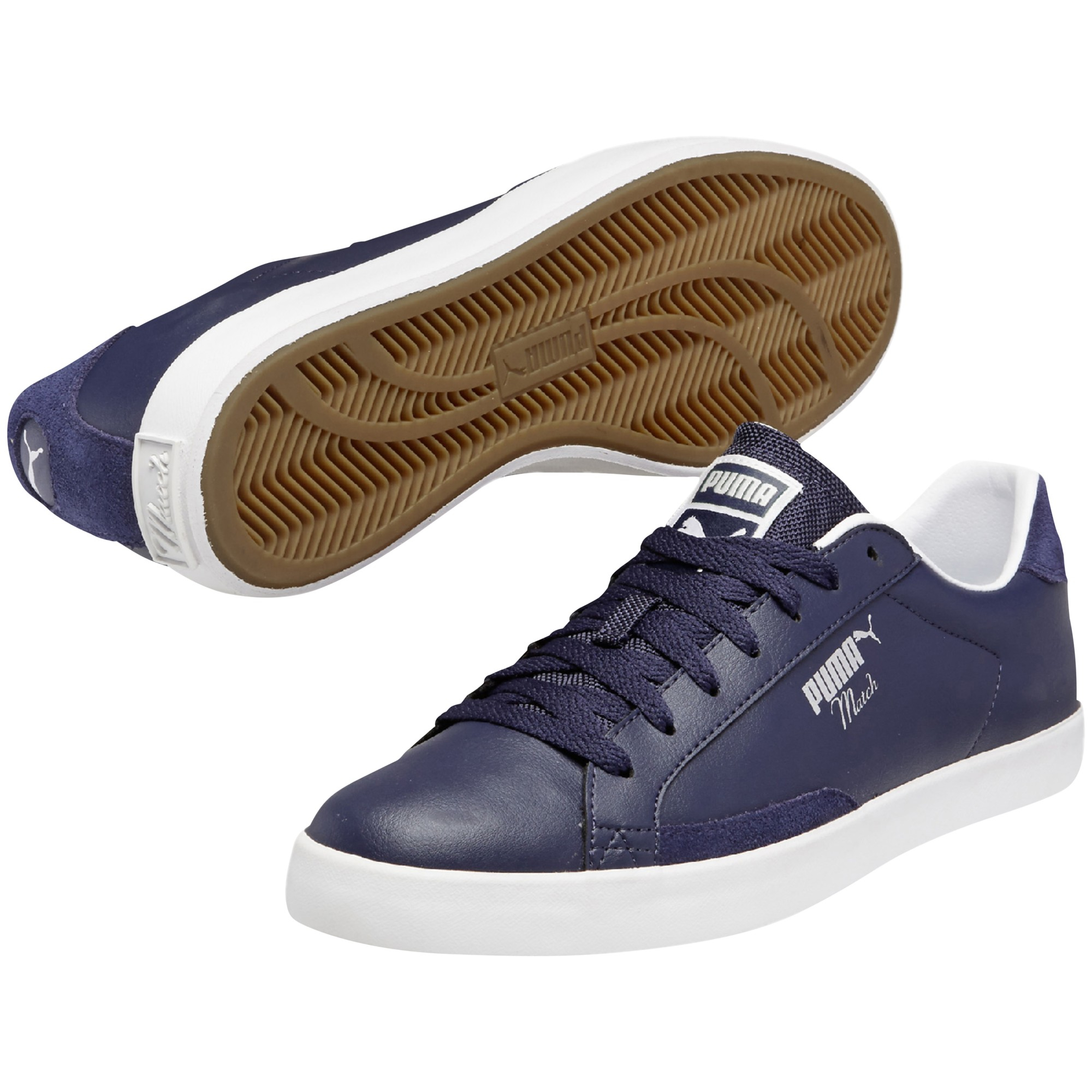 PUMA Leather Match Vulc Modern Trainers in Navy (Blue) for Men - Lyst