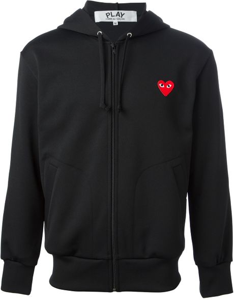 Comme Des Garçons Heart Logo Hoodie in Black for Men | Lyst