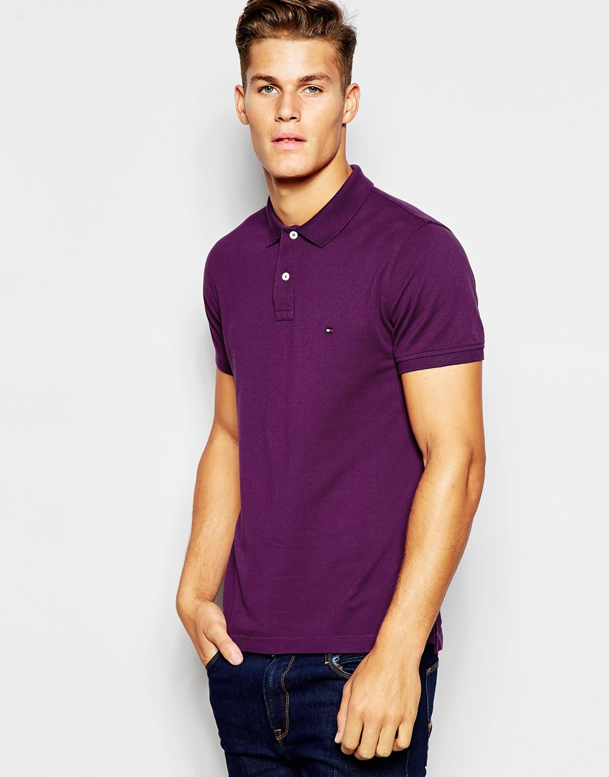 Tommy Hilfiger Mens Polo With Contrast Under Collar Regular Fit Red Red - Shirts & Tops Tommy Hilfiger Mens Polo With Contrast Under Collar Regular Fit Red Red - Shirts & Tops