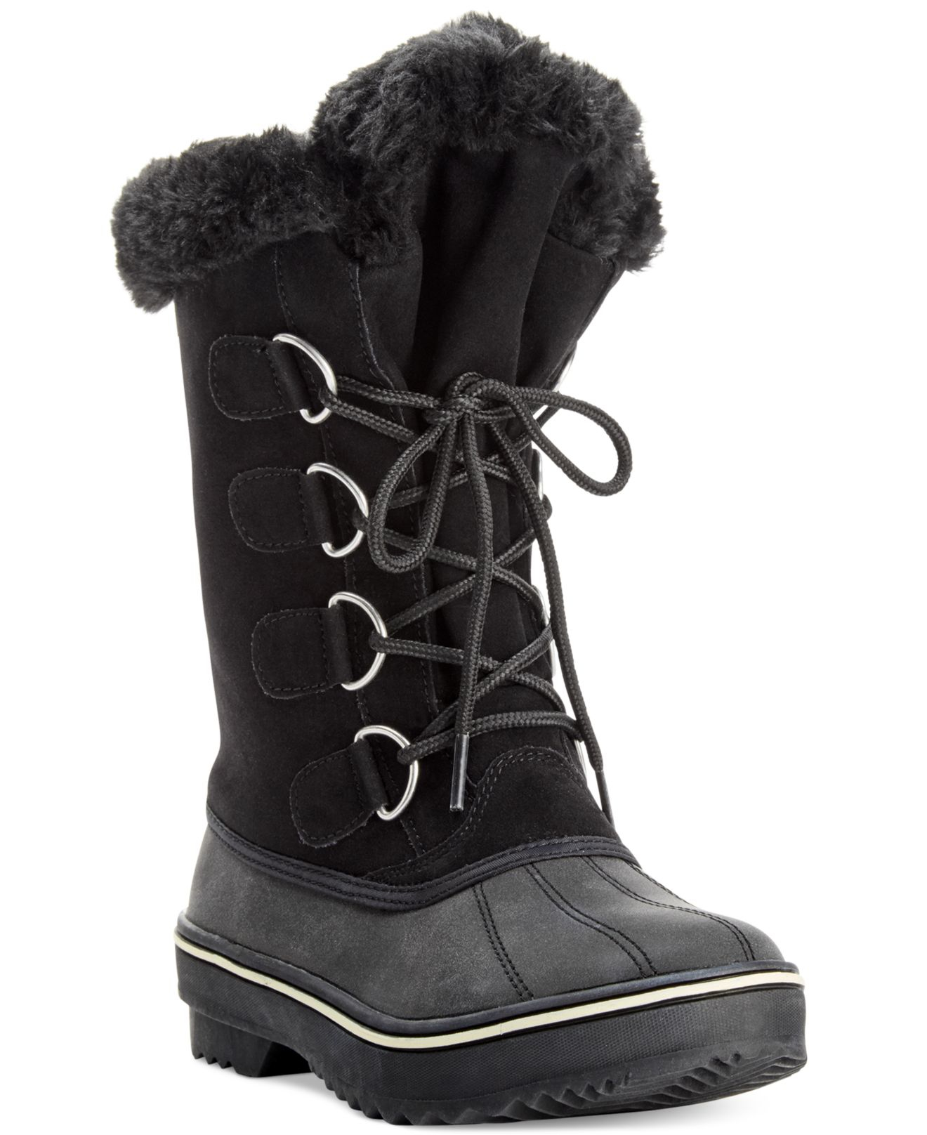 Lyst Style & Co. Style&co. Mikkey Laceup Fauxfur Cold Weather Boots