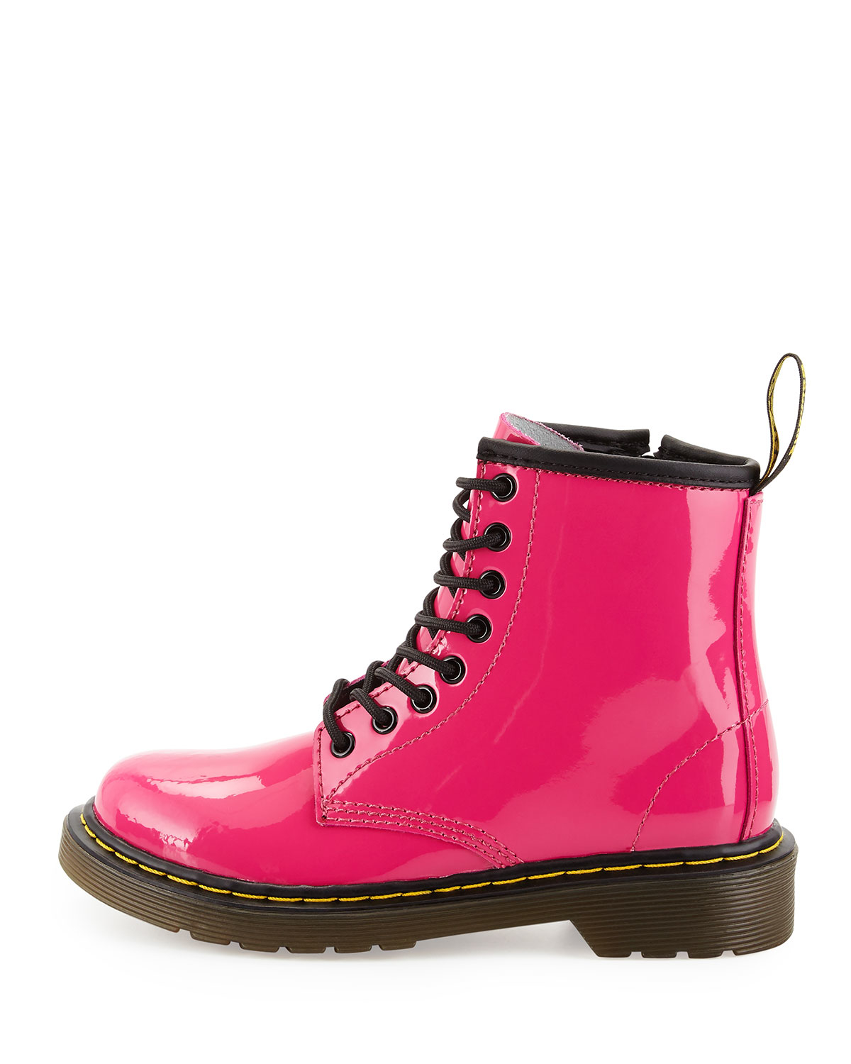 Lyst - Dr. Martens Delaney Patent-Leather Military Boots in Pink