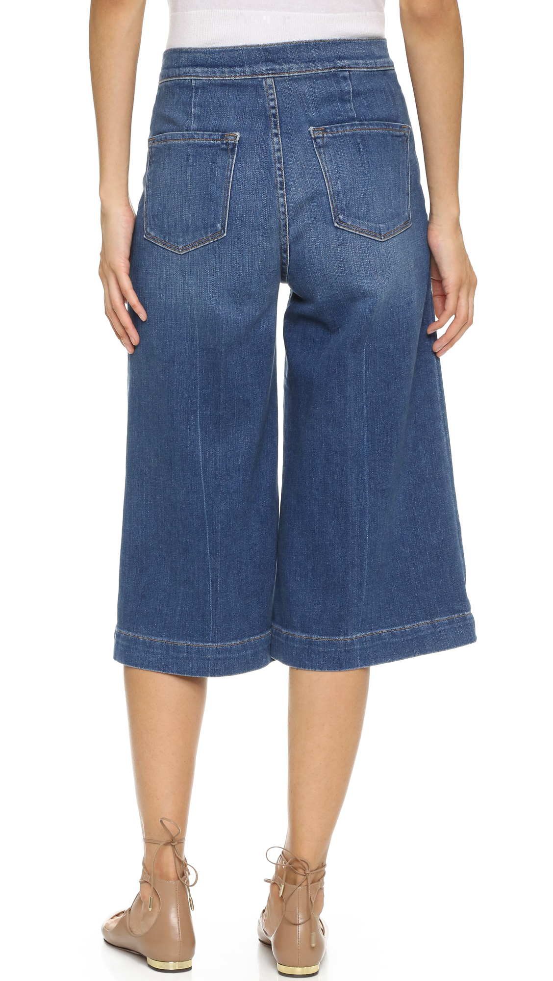 blue culotte pants