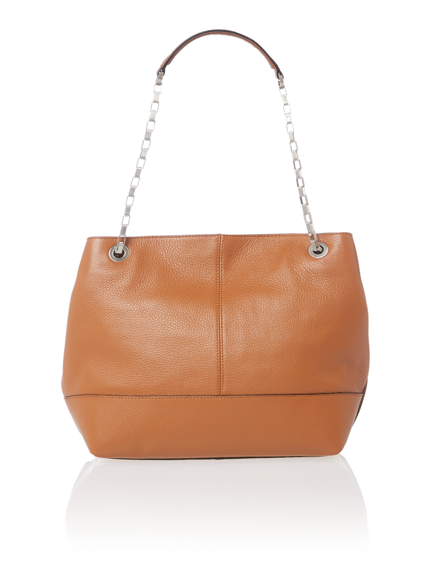 Calvin klein Renee Tan Small Chain Tote Bag in Brown (Tan) | Lyst