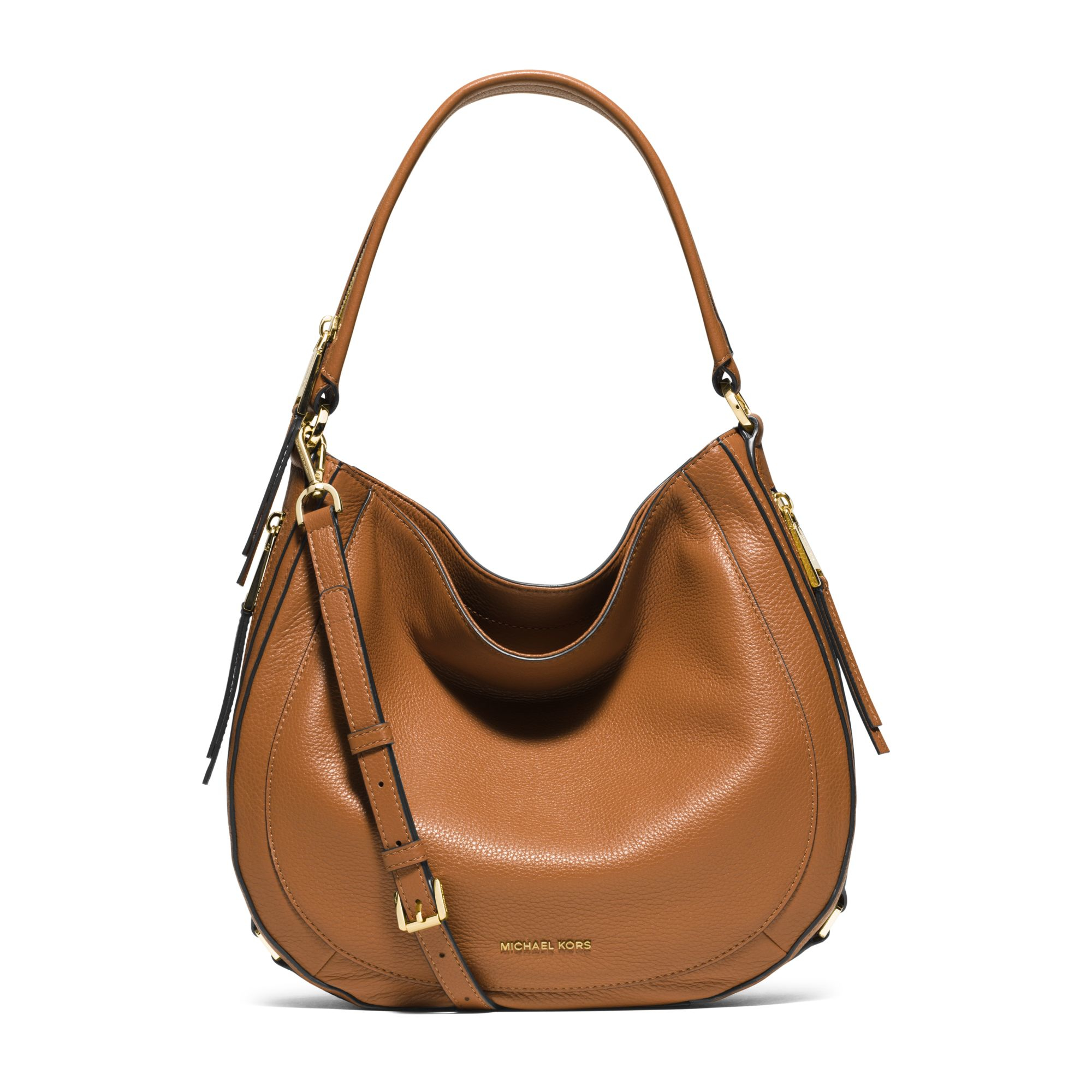 Lyst - Michael Kors Julia Medium Leather Shoulder Bag in Brown