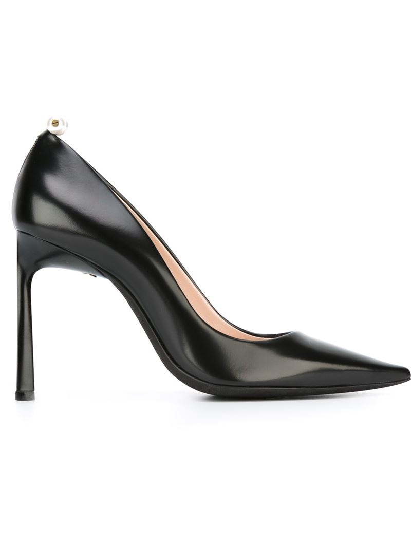 Lanvin Pearl Detail Pumps in Black | Lyst