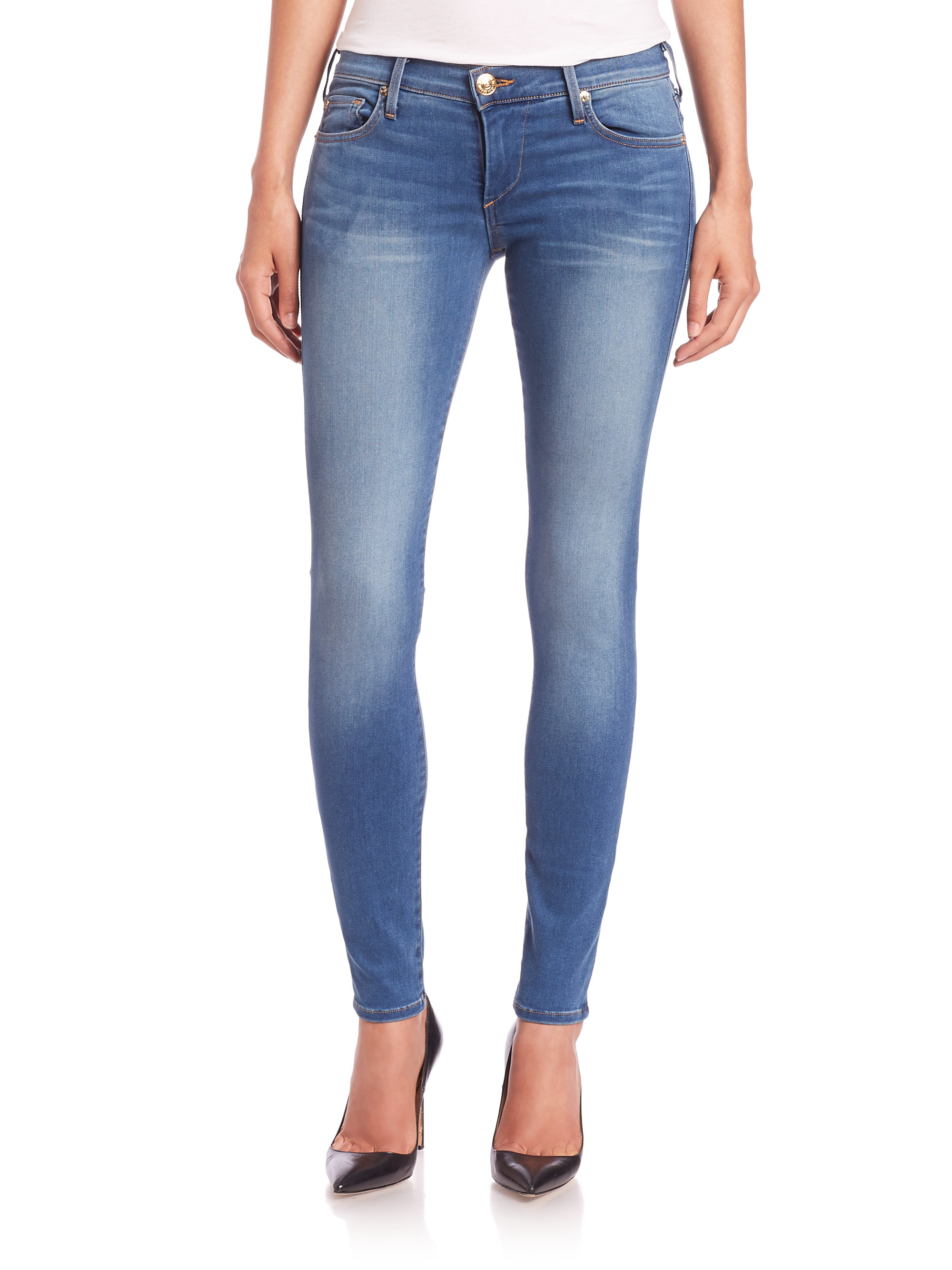 True religion Casey Low-rise Super Skinny Jeans in Blue | Lyst