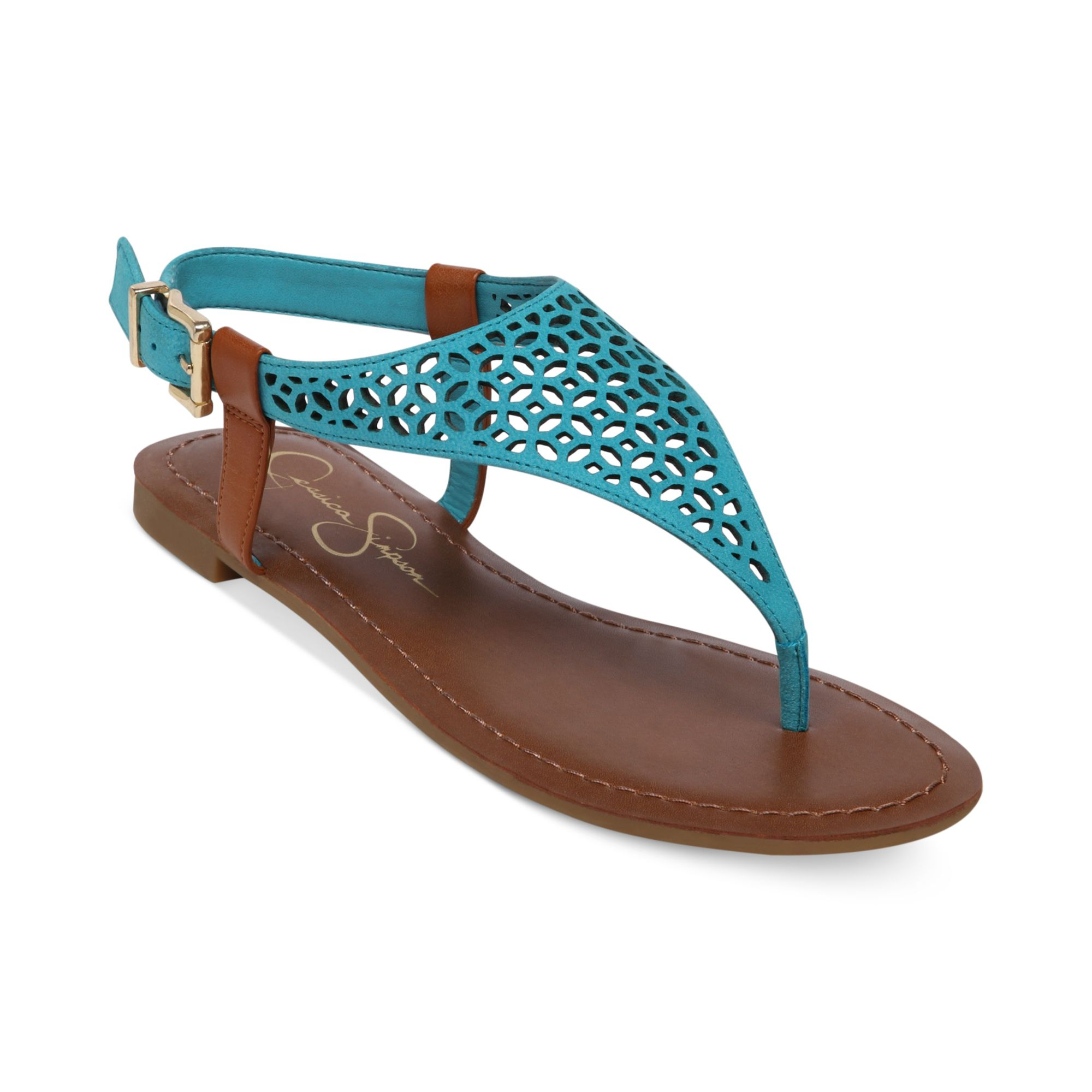 Jessica Simpson Grile Flat Thong Sandals in Blue (Cool Aqua) | Lyst
