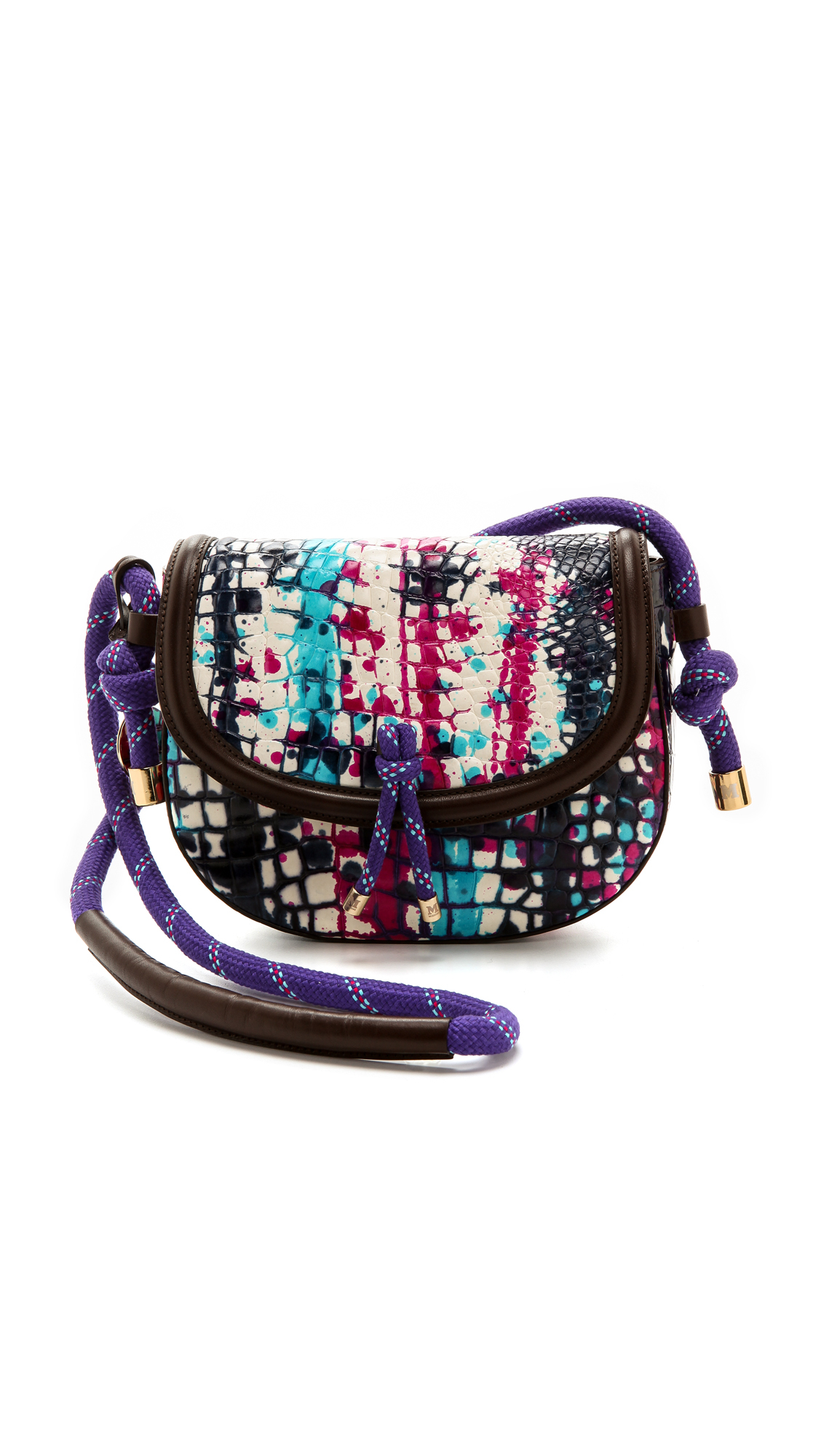 Lyst - M Missoni Painted Leather Cross Body Bag in Blue