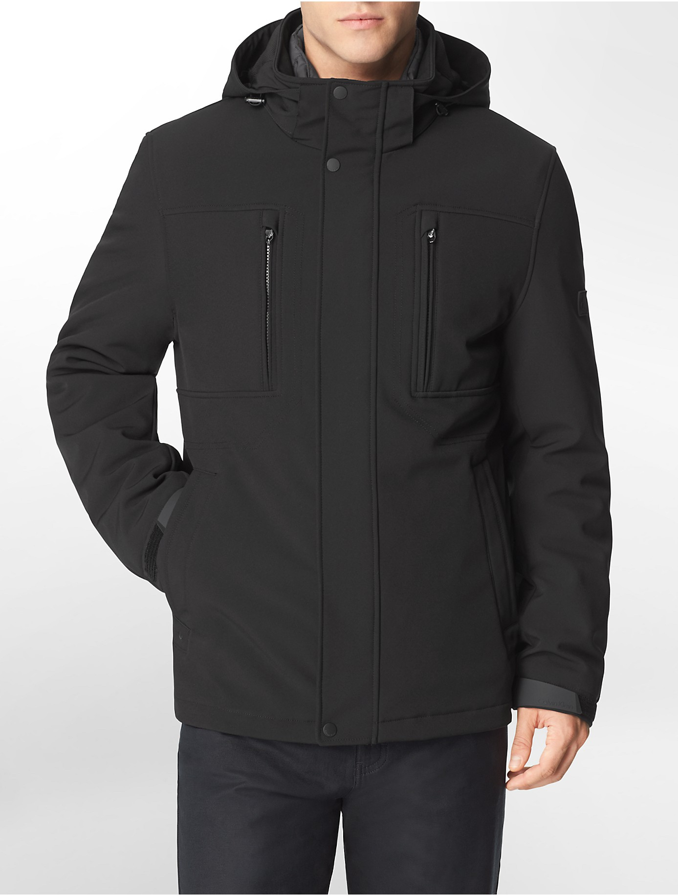 Calvin klein 3-In-1 Water Resistant Zip Front Jacket in Black | Lyst