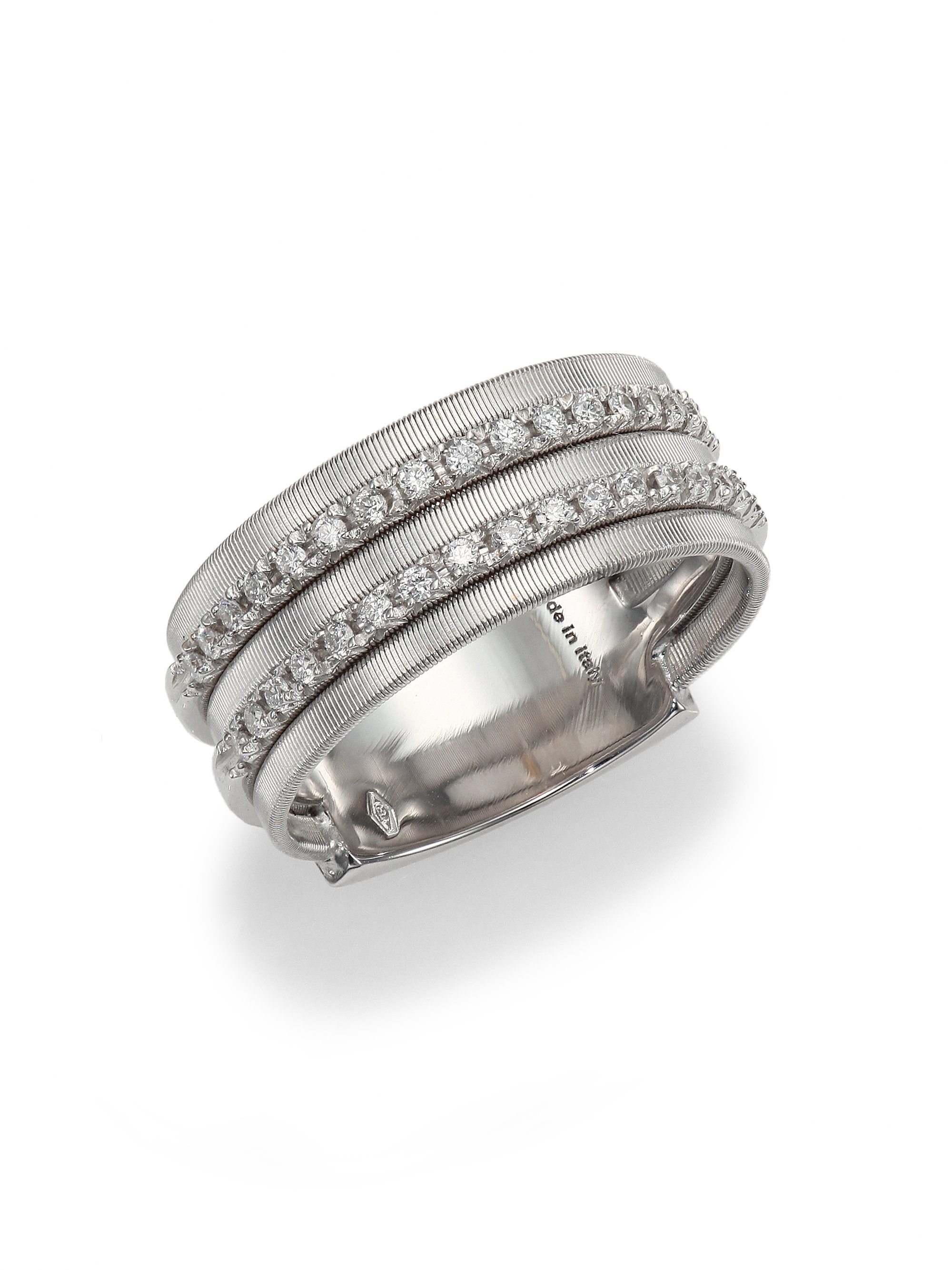 Marco bicego Goa Diamond 18k White Gold Five-row Ring in Silver | Lyst