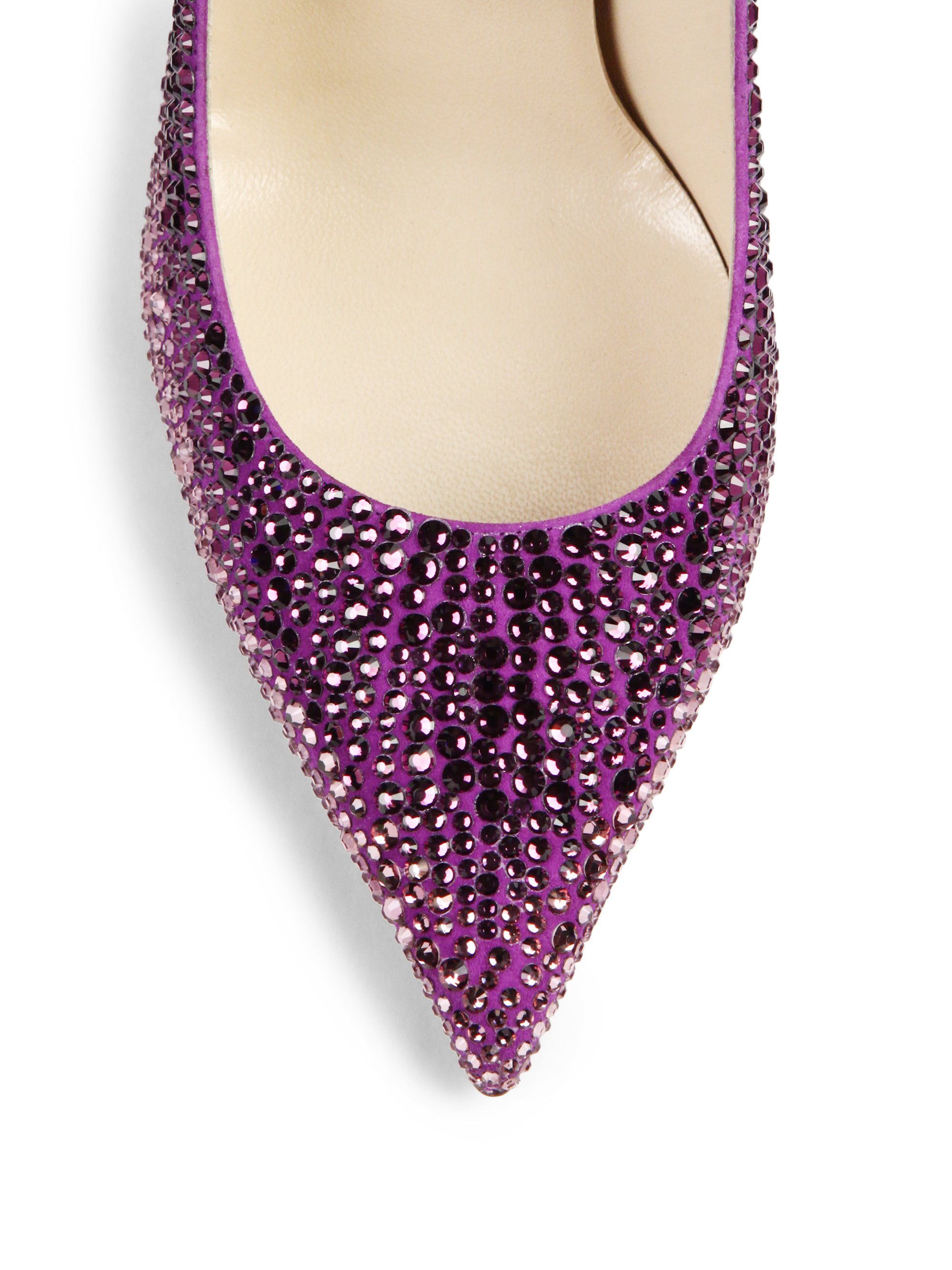 Lyst Jimmy Choo Tartini Degradé Swarovski Crystalcovered Pumps in Purple