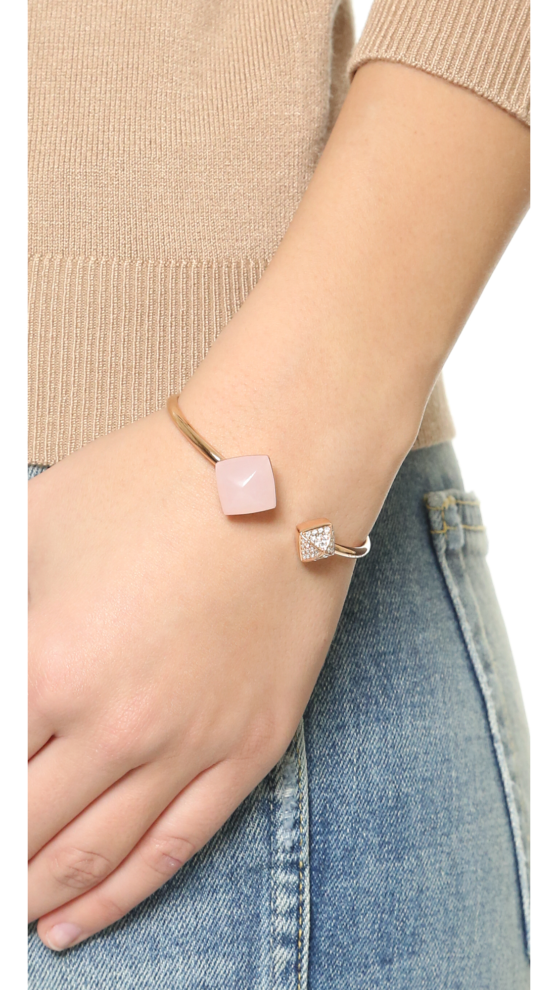 Lyst Michael Kors Rose Quartz Flex Cuff Bracelet in Pink