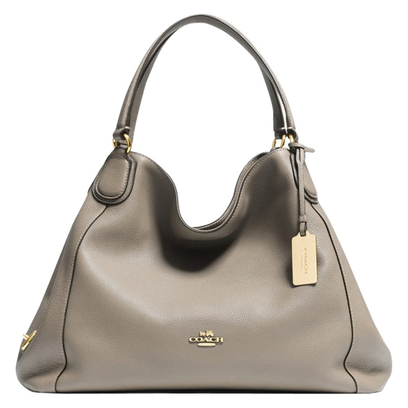 COACH Edie Leather Shoulder Bag in Gray - Lyst