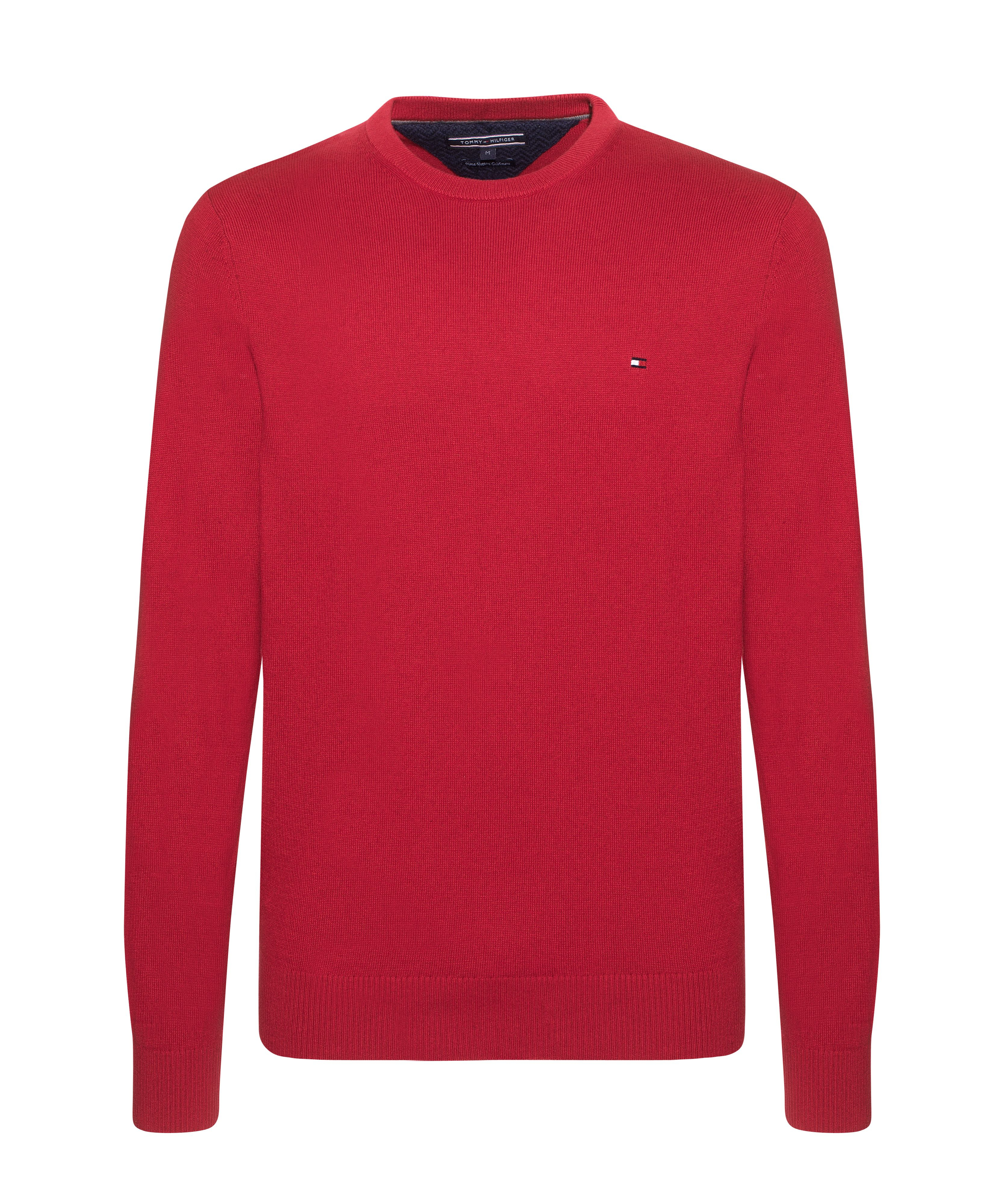 Tommy hilfiger Pima Cotton Cashmere Crew-neck Sweater in Red for Men | Lyst