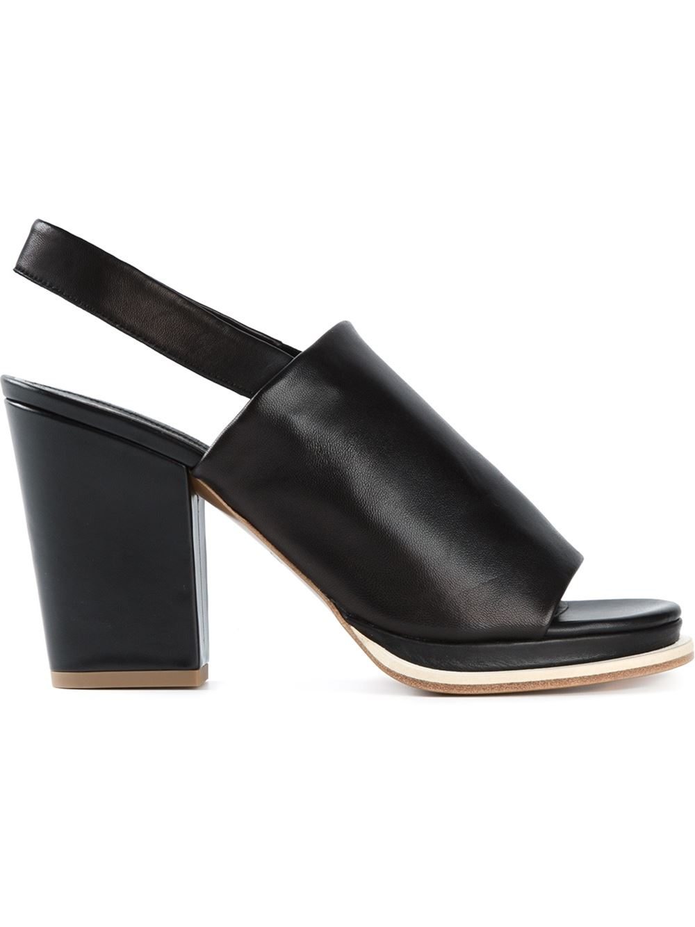 Robert clergerie Open Toe Mules in Black | Lyst