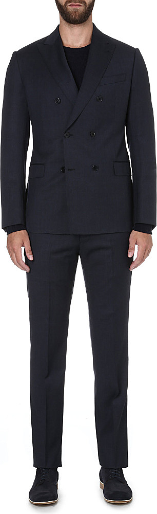 Armani Metropolitan Double-breasted Suit in Black for Men | Lyst