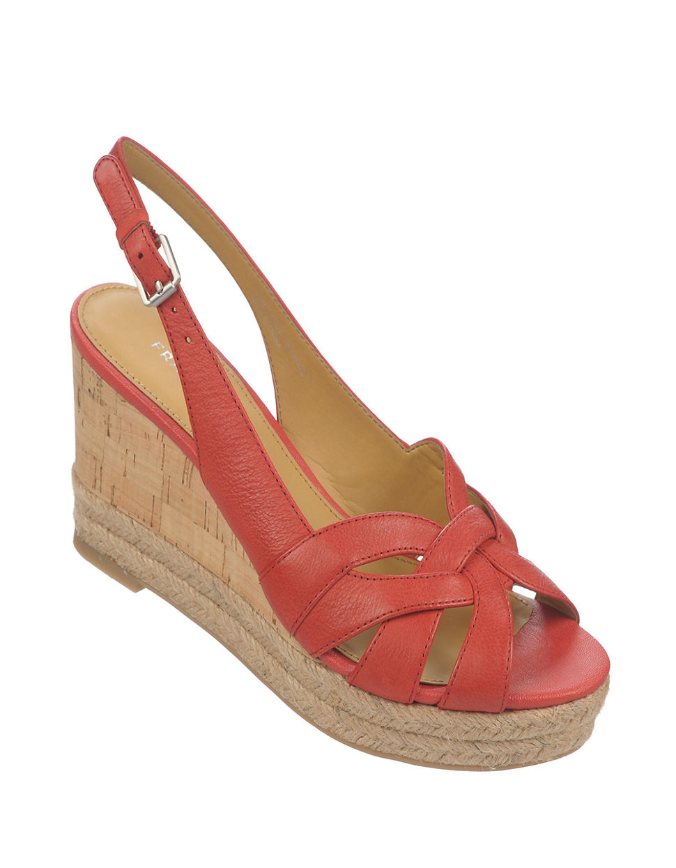 Lyst - Franco Sarto Kris Leather Wedge Sandals in Red