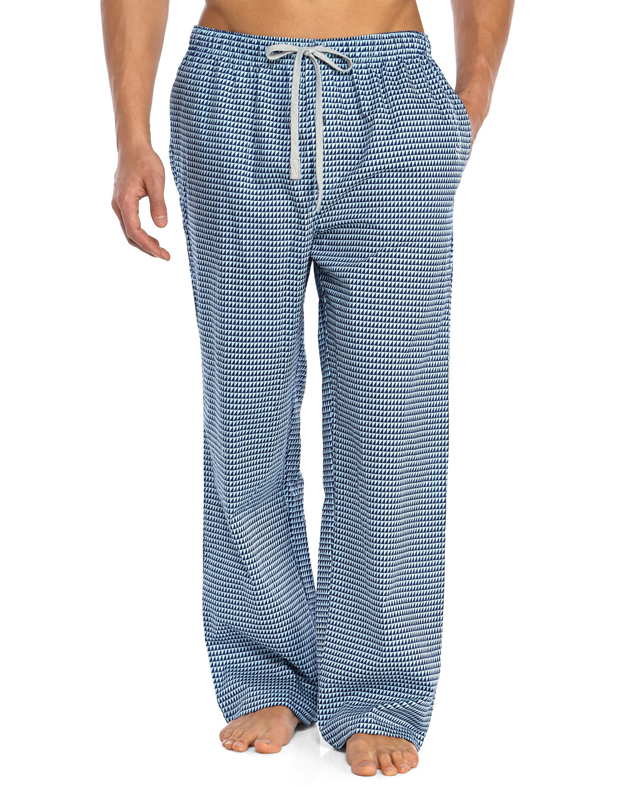 Kenneth cole Navy & Blue Geometric Print Woven Pajama Pants in Blue for ...