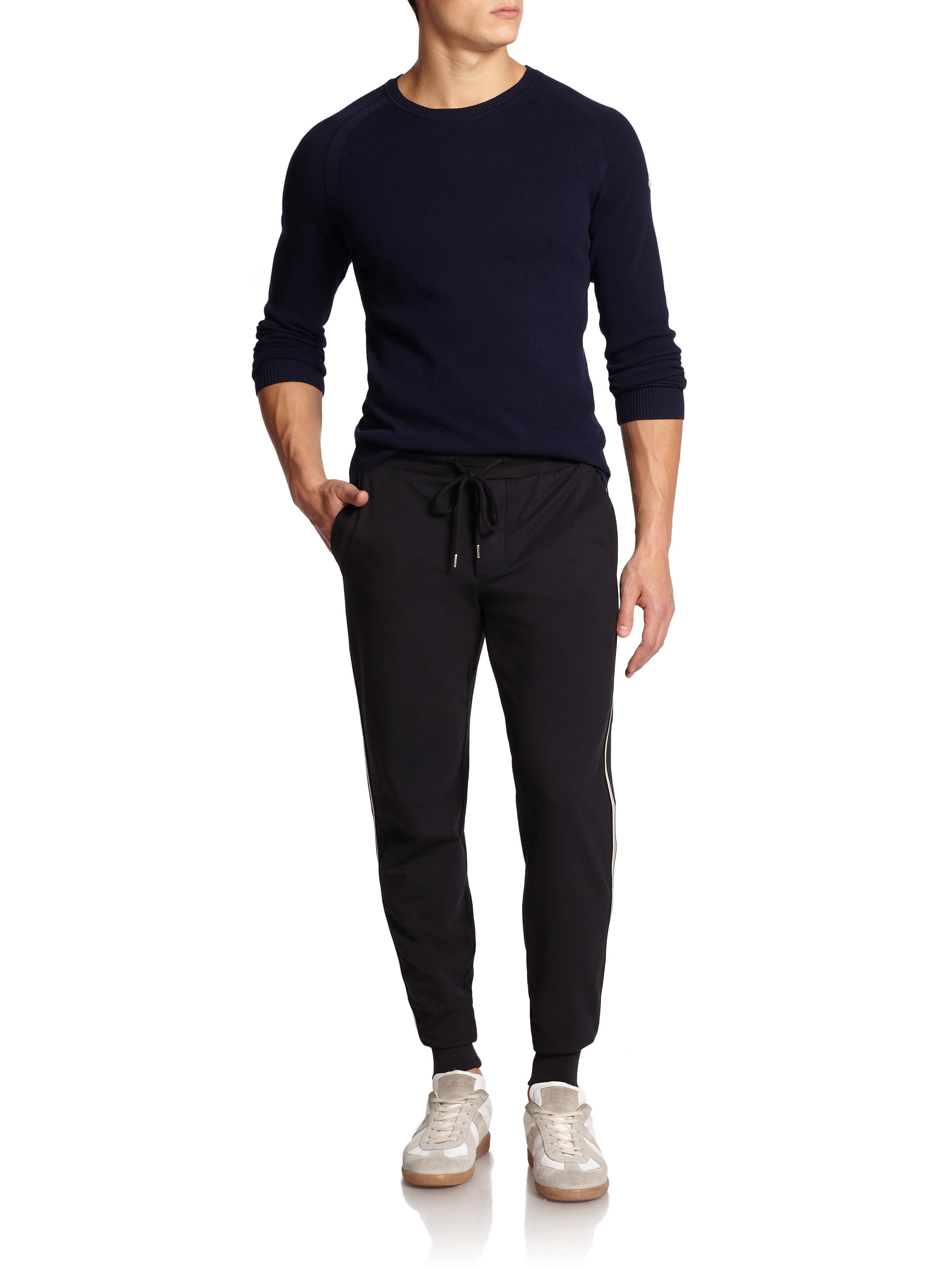 mens black striped pants