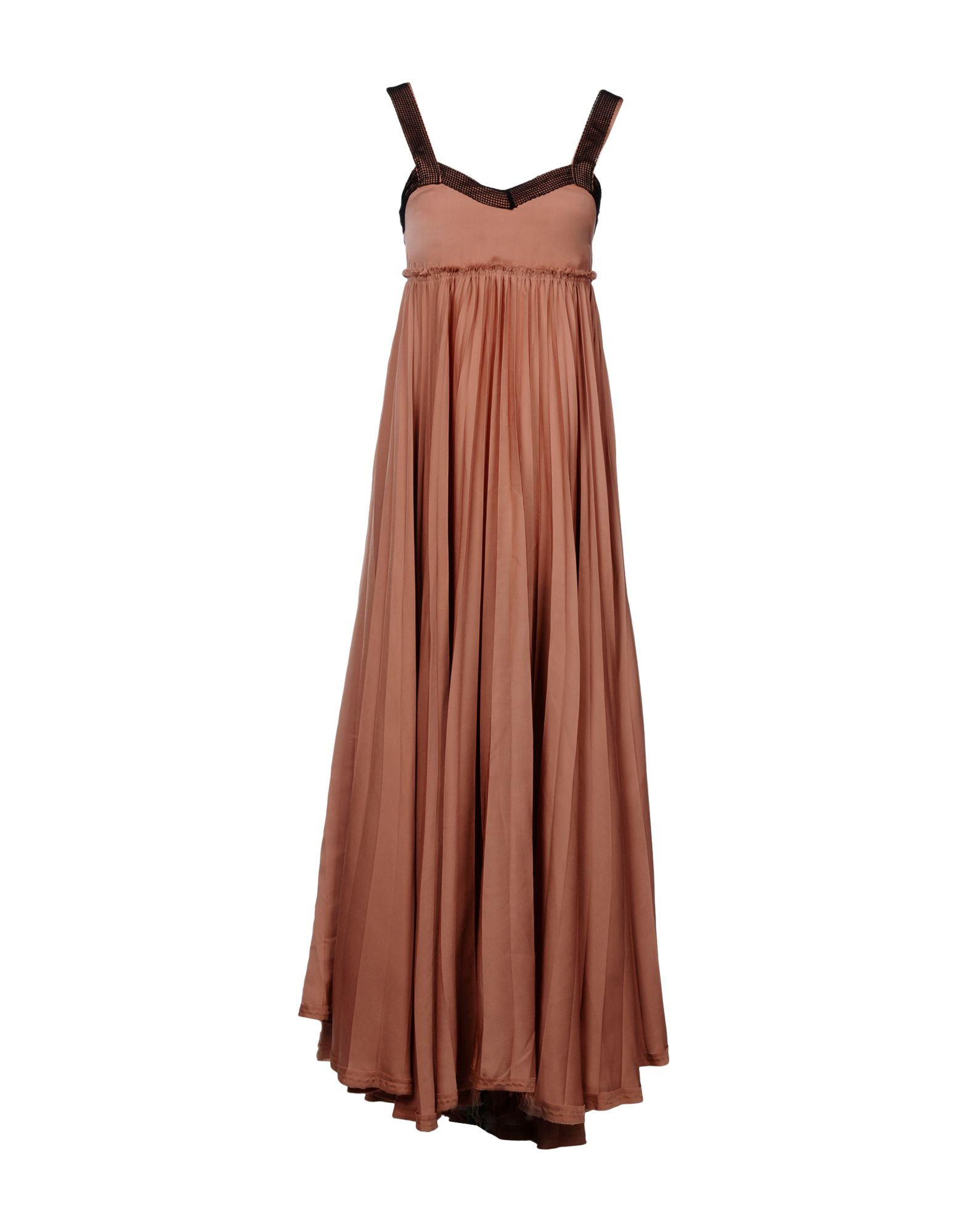 Pinko Long Dress in Pink (Skin color) | Lyst