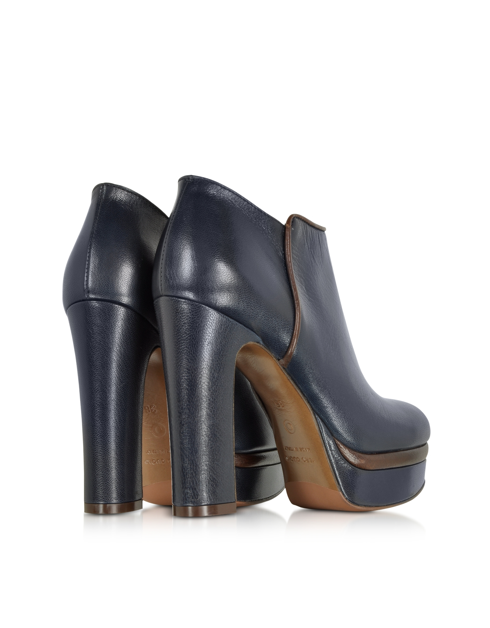 navy platform boots
