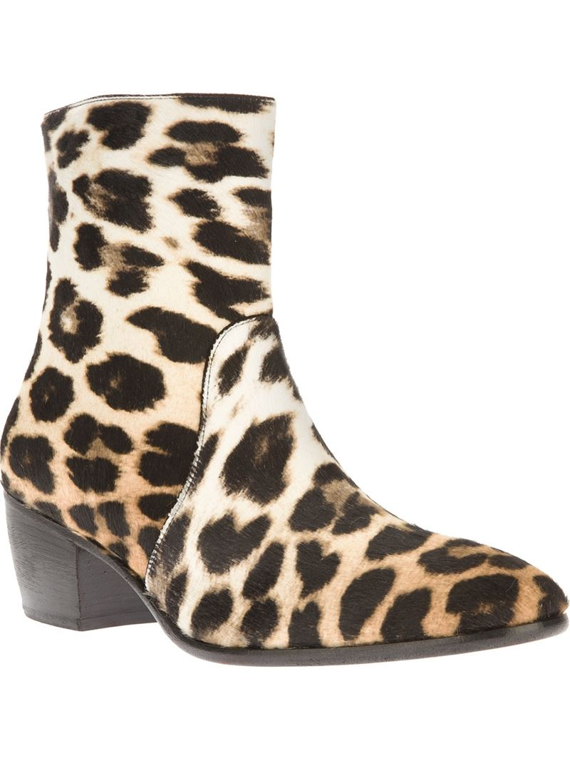 leopard print ankle boots flat