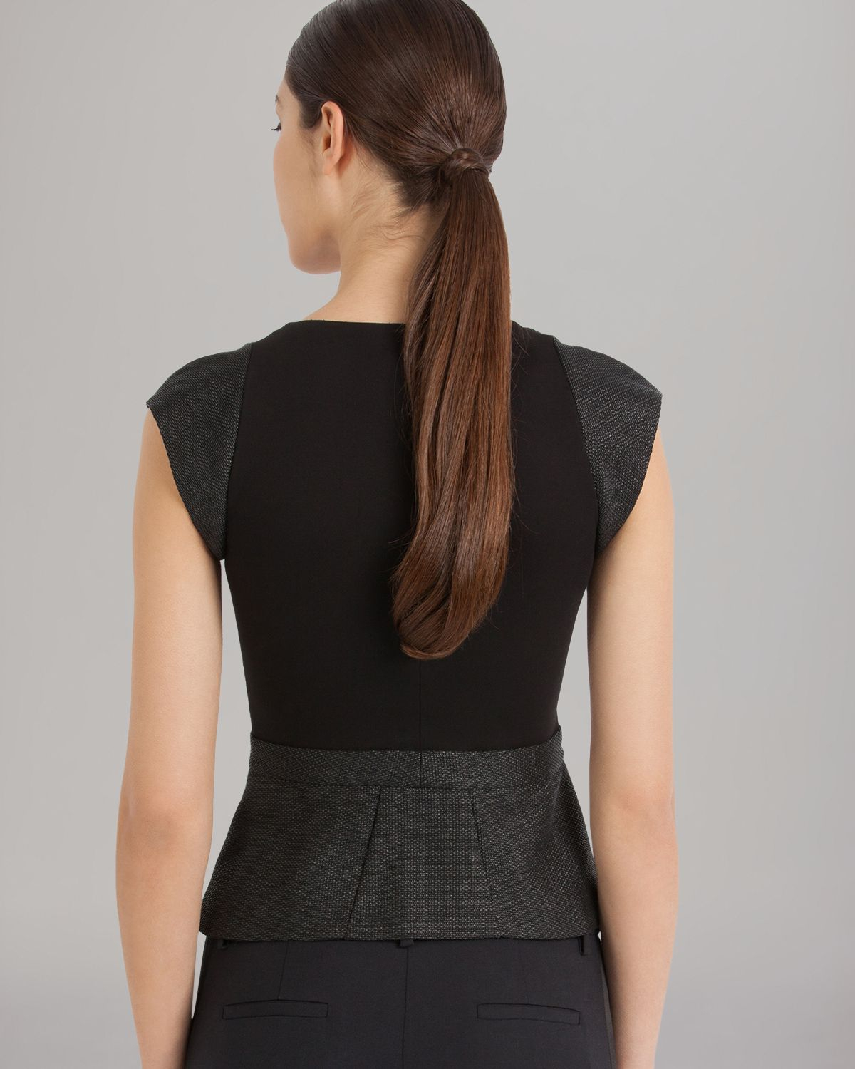 Lyst - Maje Top Structured Peplum in Black