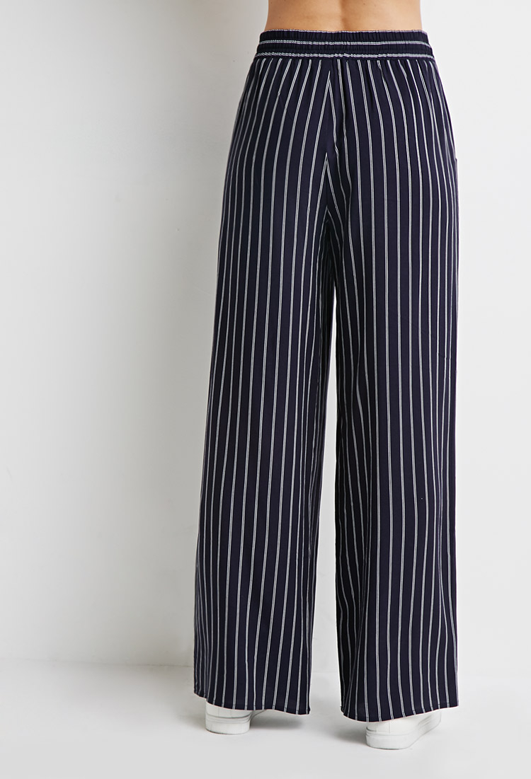 striped drawstring pants