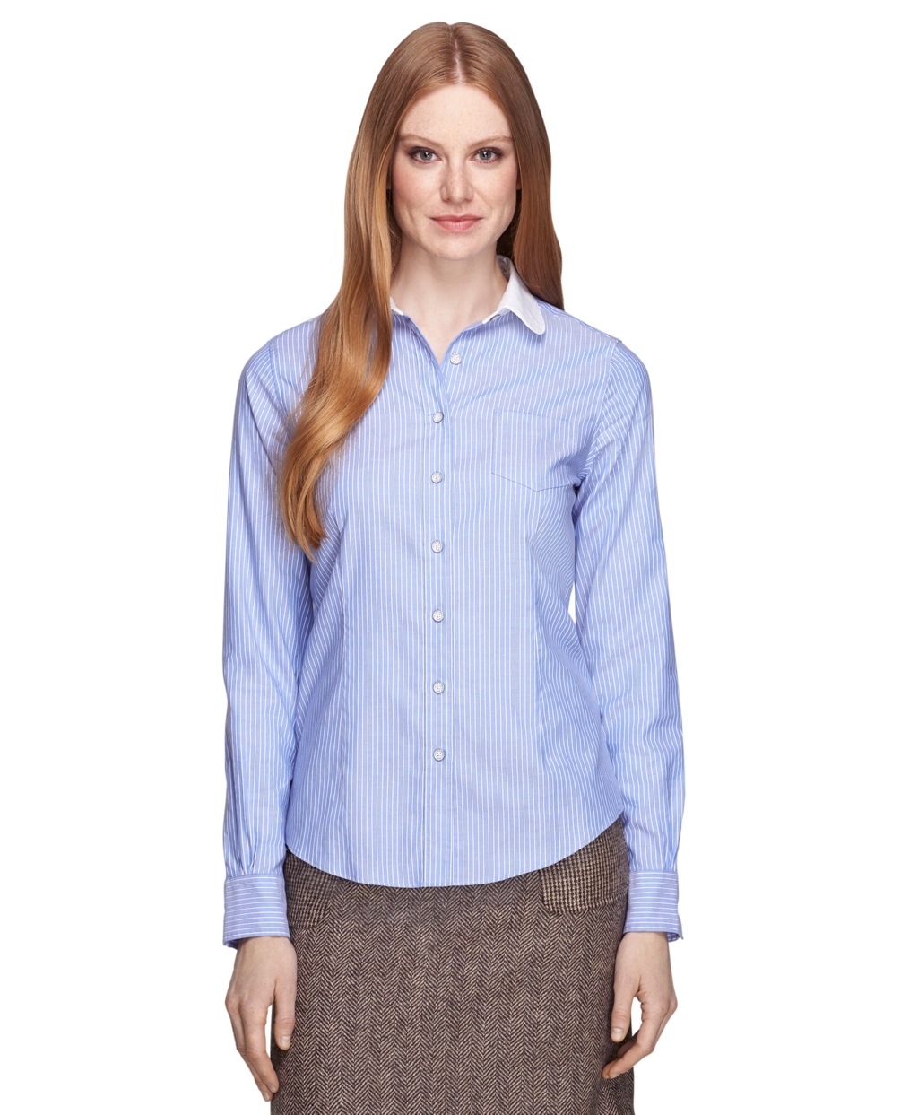 Lyst - Brooks Brothers Cotton Oxford Stripe Shirt in Blue