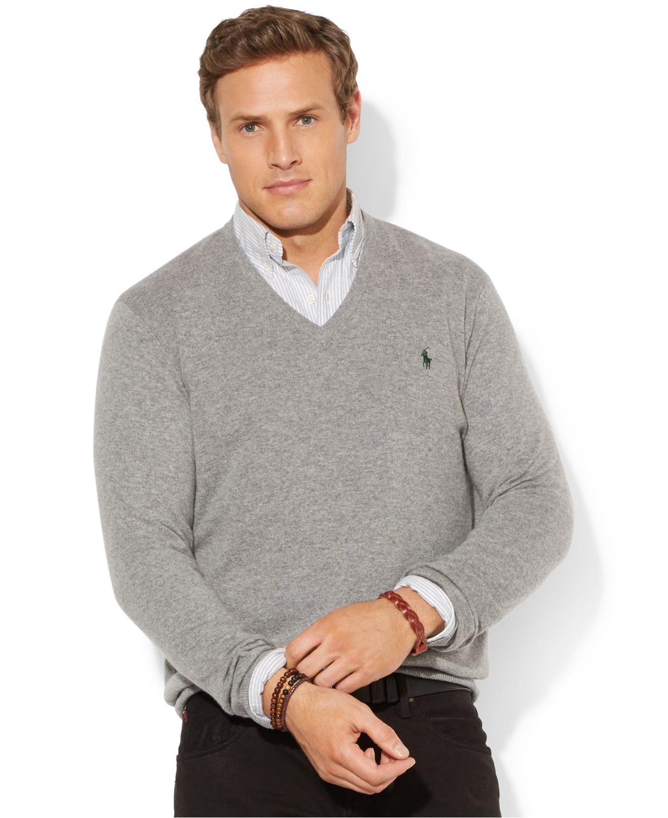 Lyst - Polo Ralph Lauren Big And Tall Merino Wool V-Neck Sweater in ...
