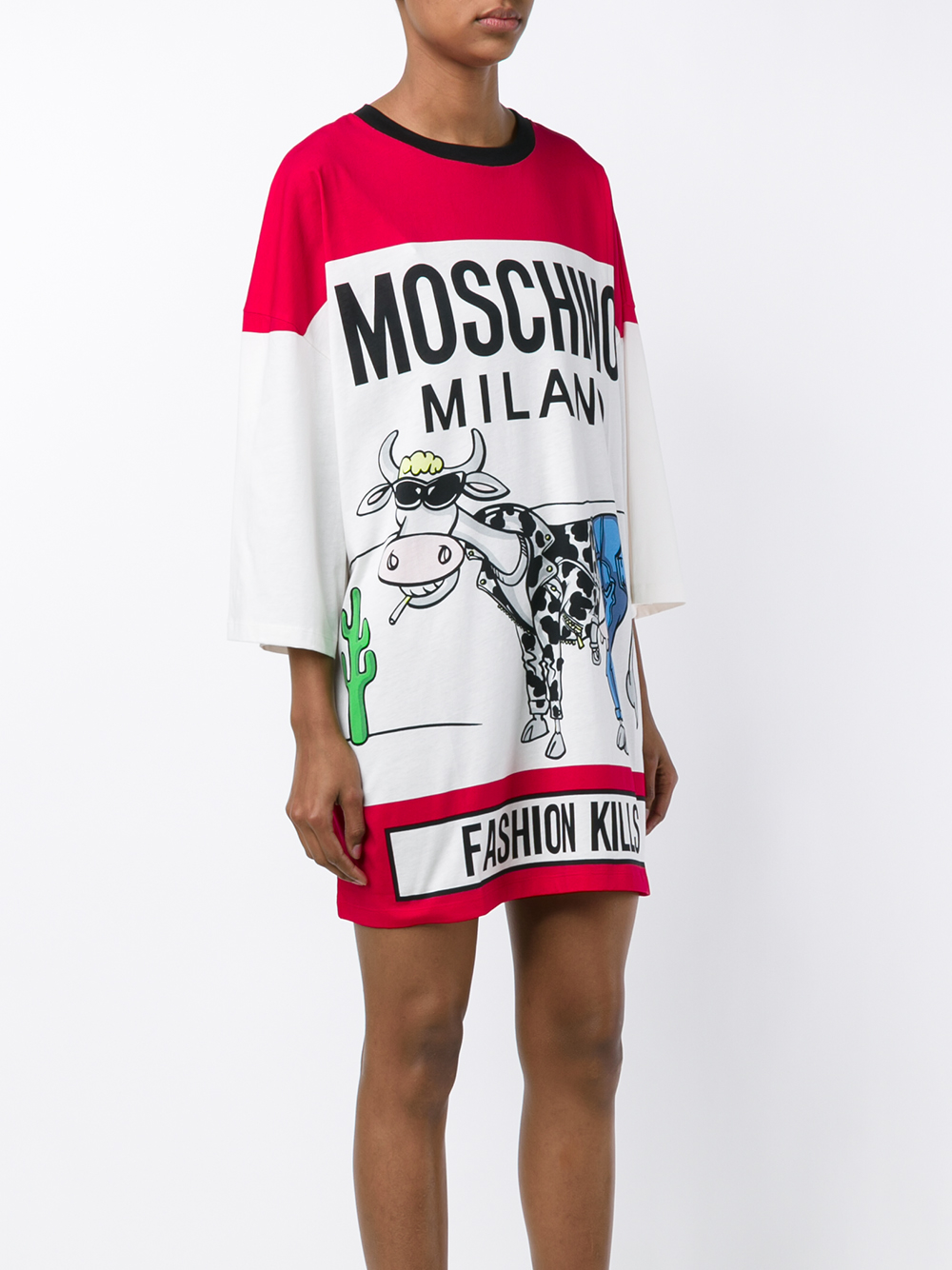 Lyst Moschino Fashion  Kills T  shirt  Dress  in Red
