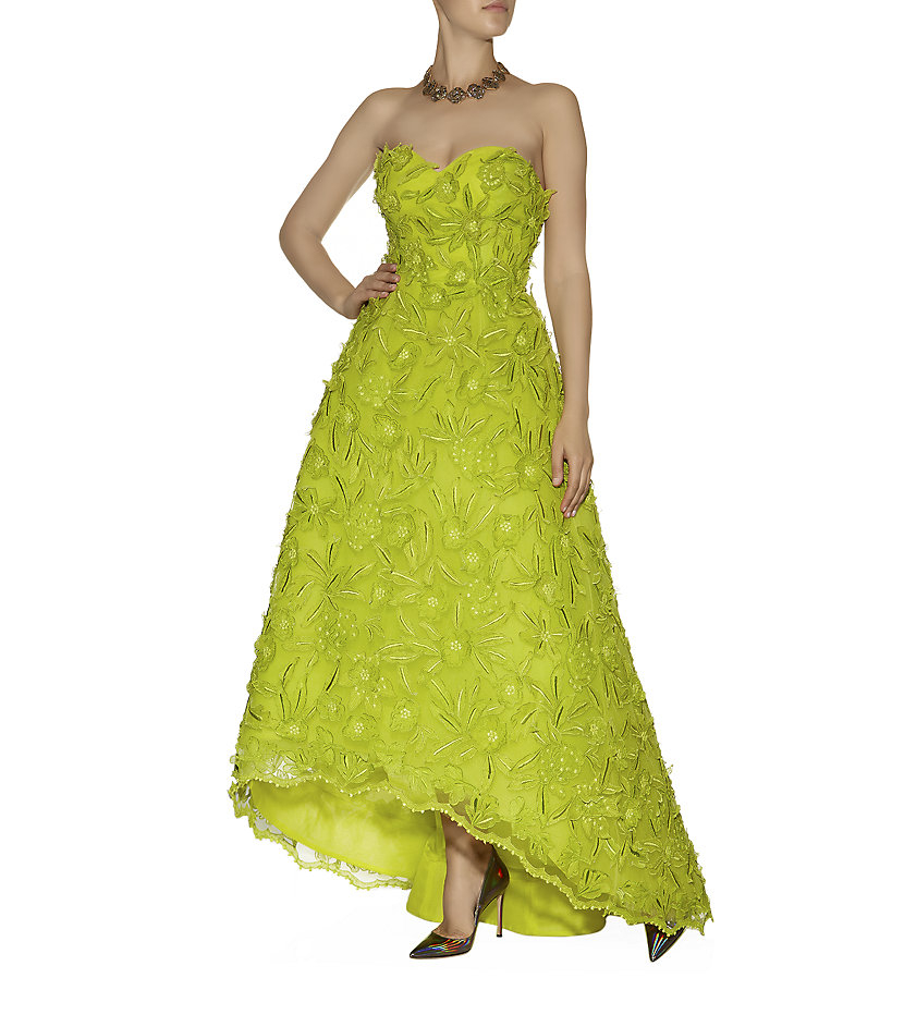 oscar de la renta floral gown