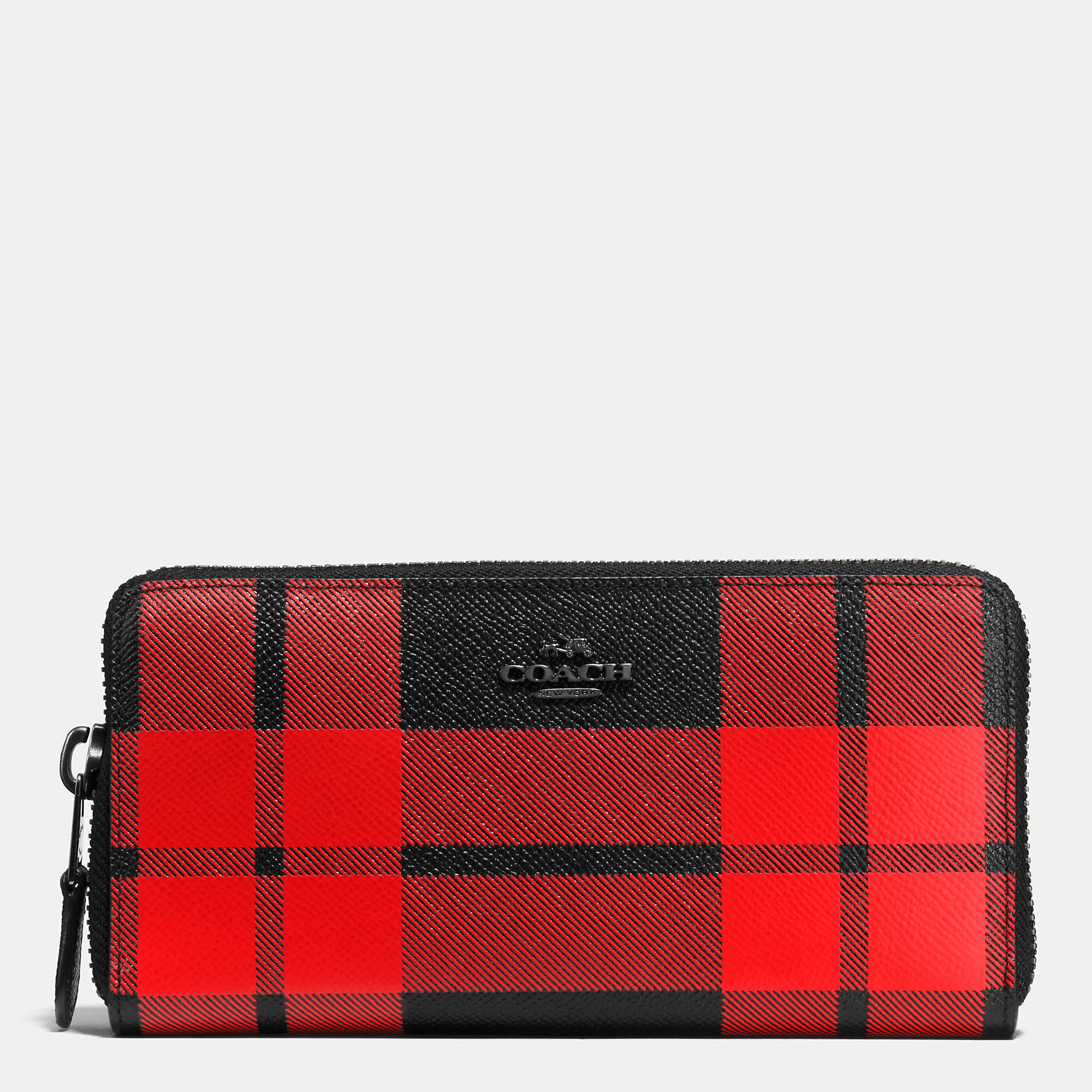 black and red plaid coach purse