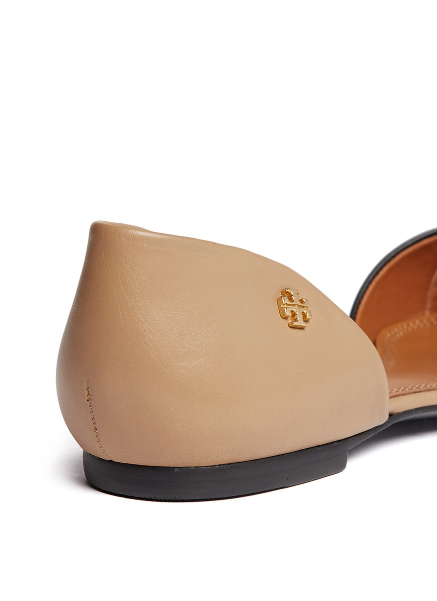 black leather d orsay flats