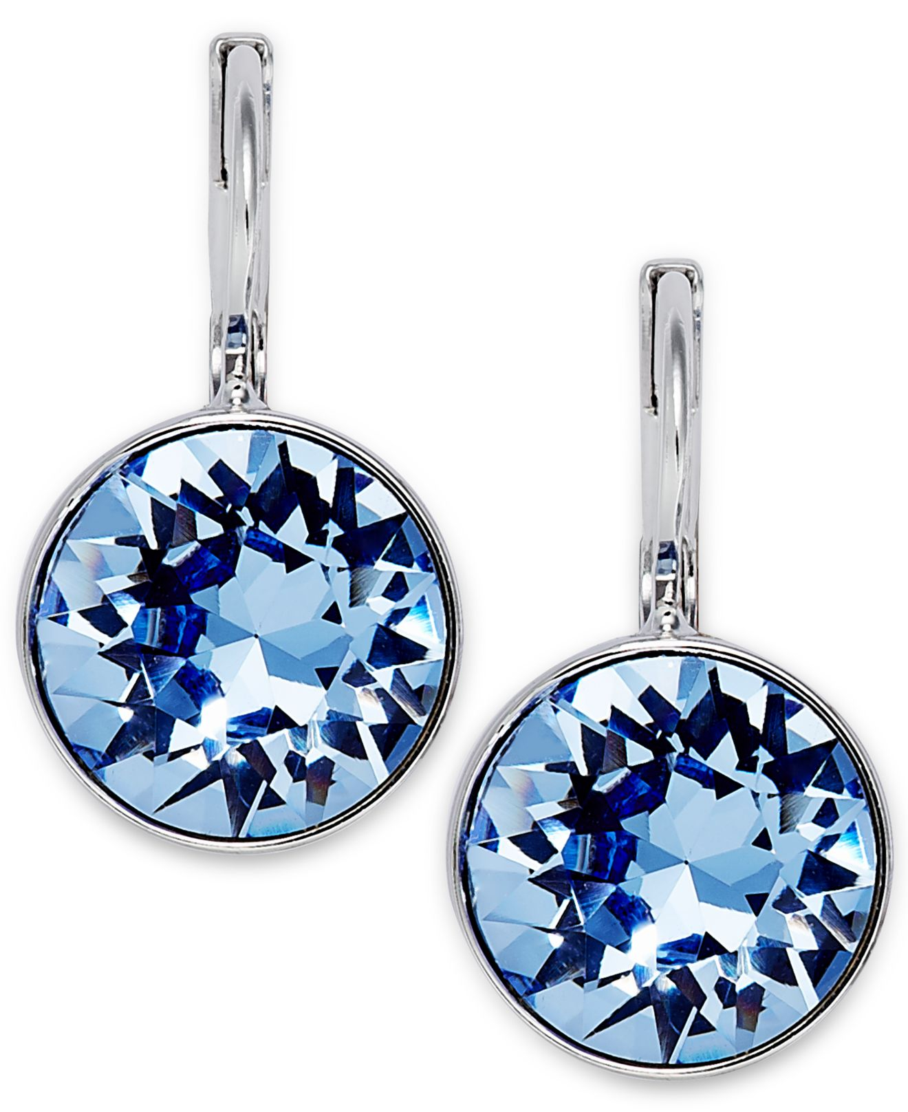 Lyst Swarovski Rhodium Plated Light Shire Crystal Drop Earrings Gallery