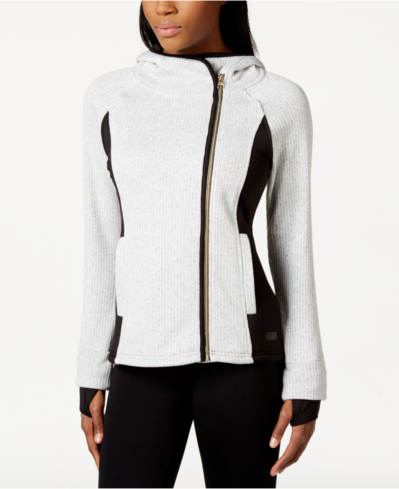 Lyst - Calvin Klein Performance Asymmetrical Hooded Jacket in Gray