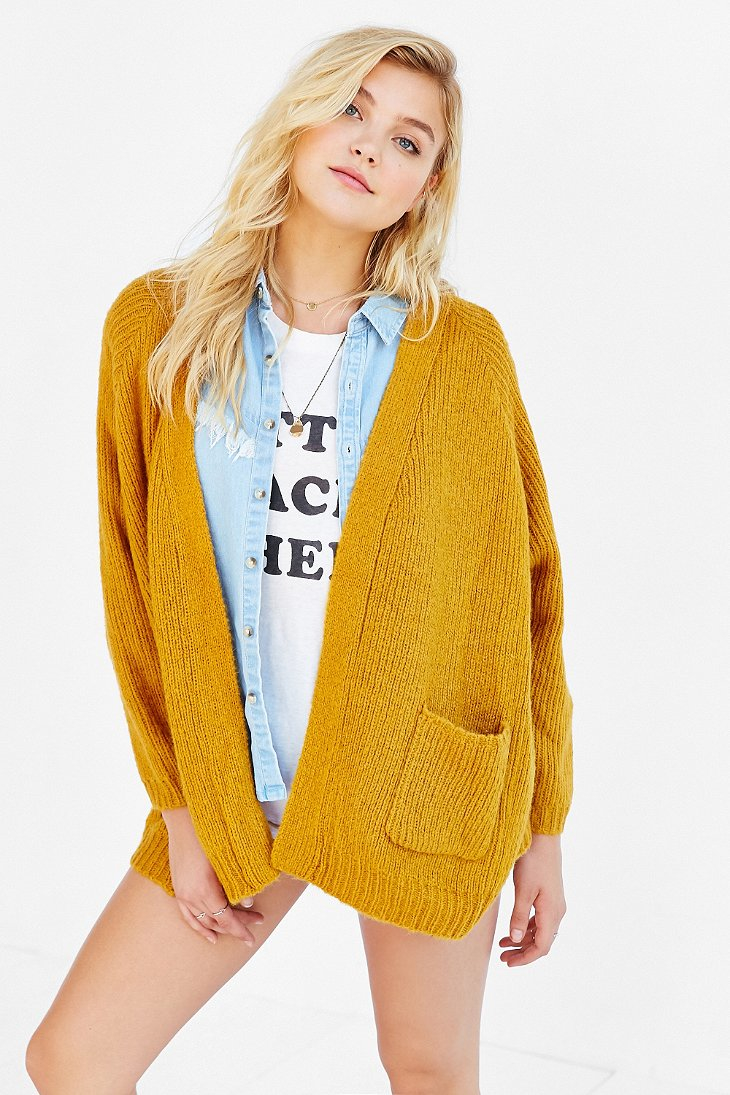 Unif Hole Cardigan in Yellow | Lyst